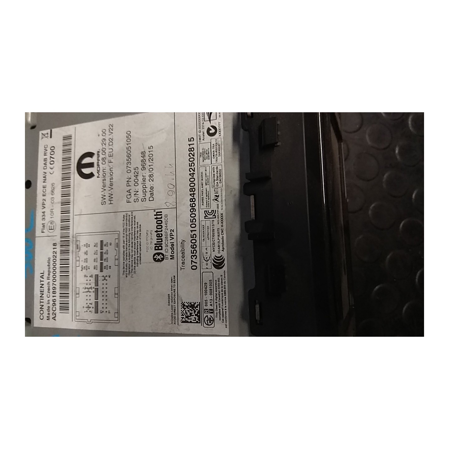 AUTORADIO 011 FIAT 500X (5F) (11/14-) 55263624 NB5626006108001