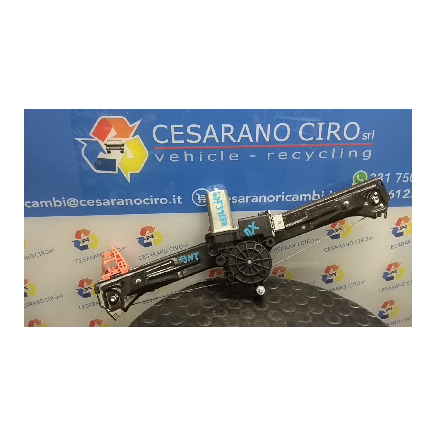 ALZACRISTALLO ELETTR. PORTA ANT. C/MOTORINO DX. 017 FIAT BRAVO (3Y) (12/09-) 192B2000 51836459