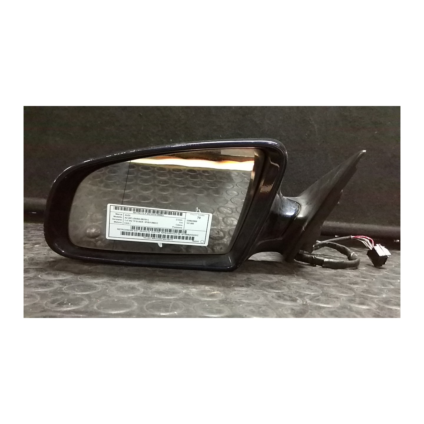 RETROVISORE EST. REGOLAZ. ELETTR. RIPIEGHEVOLE SX. 051 AUDI A3 (8P) (04/03-06/10) CAX 8P1858531DC01C
