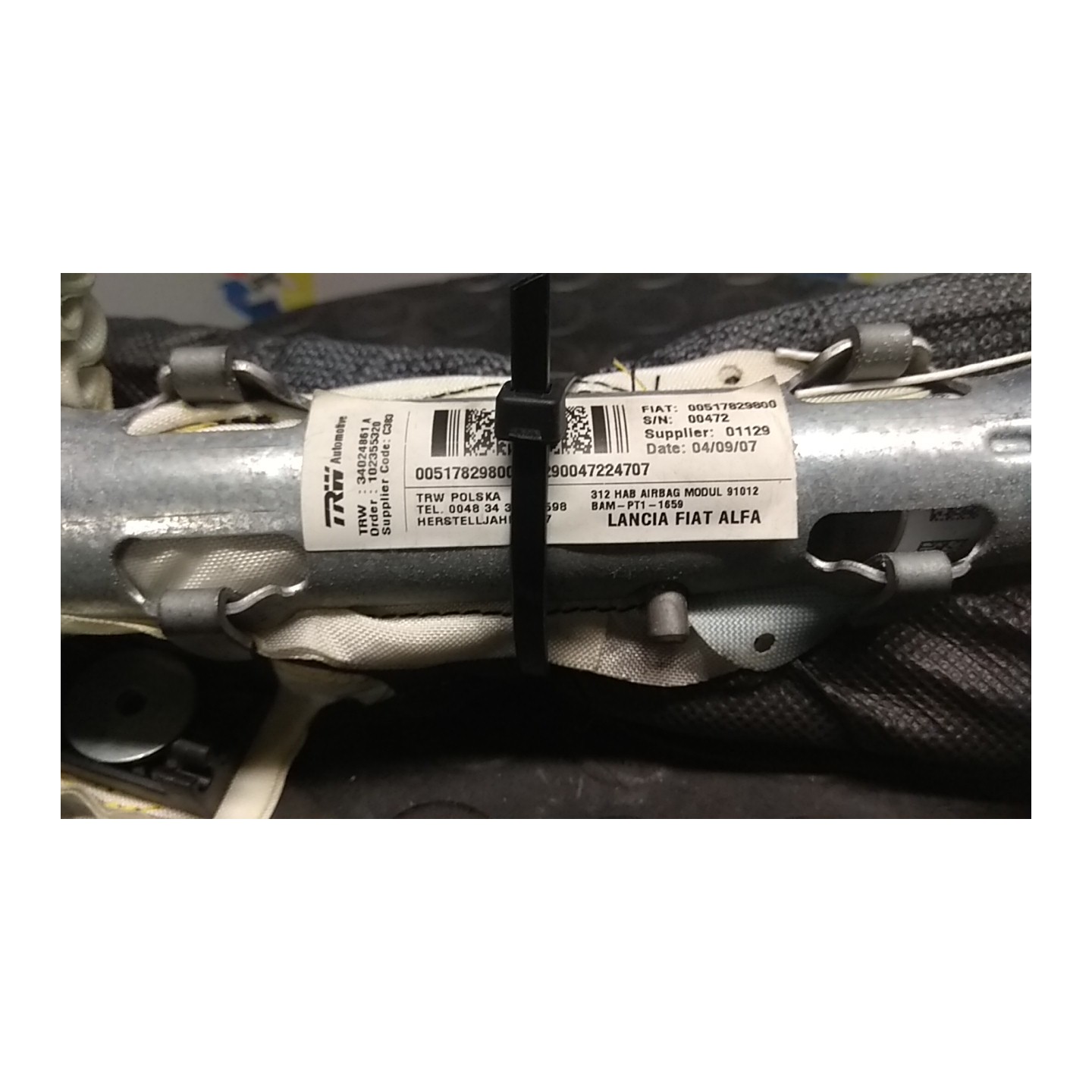 DISPOSITIVO AIRBAG A TENDINA DX. 136 FIAT 500 (3P) (07/07-01/15) 169A4000 51782980