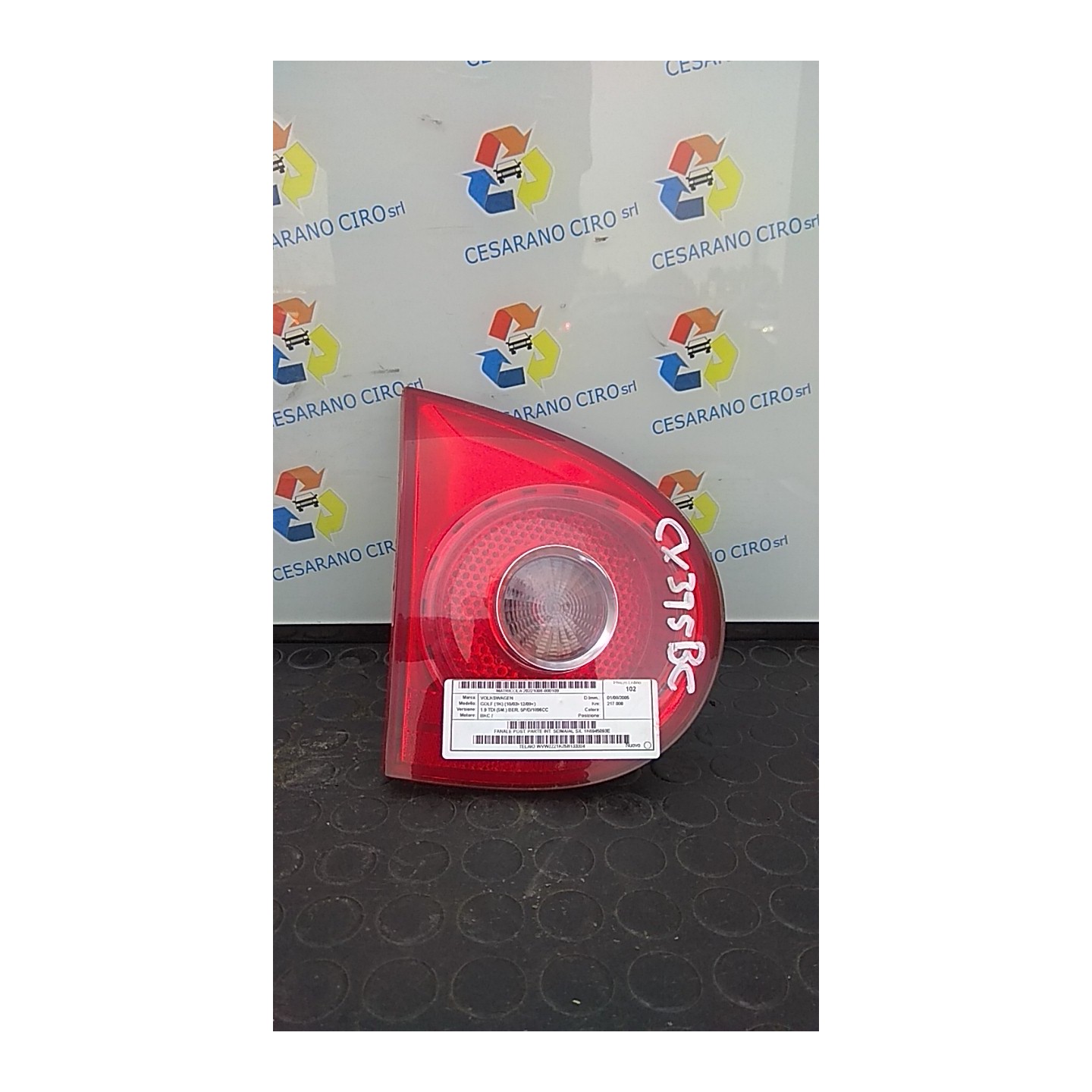 FANALE POST. PARTE INT. SEIMA/AL SX. 109 VOLKSWAGEN GOLF (1K) (10/03-12/09) BKC 1K6945093E