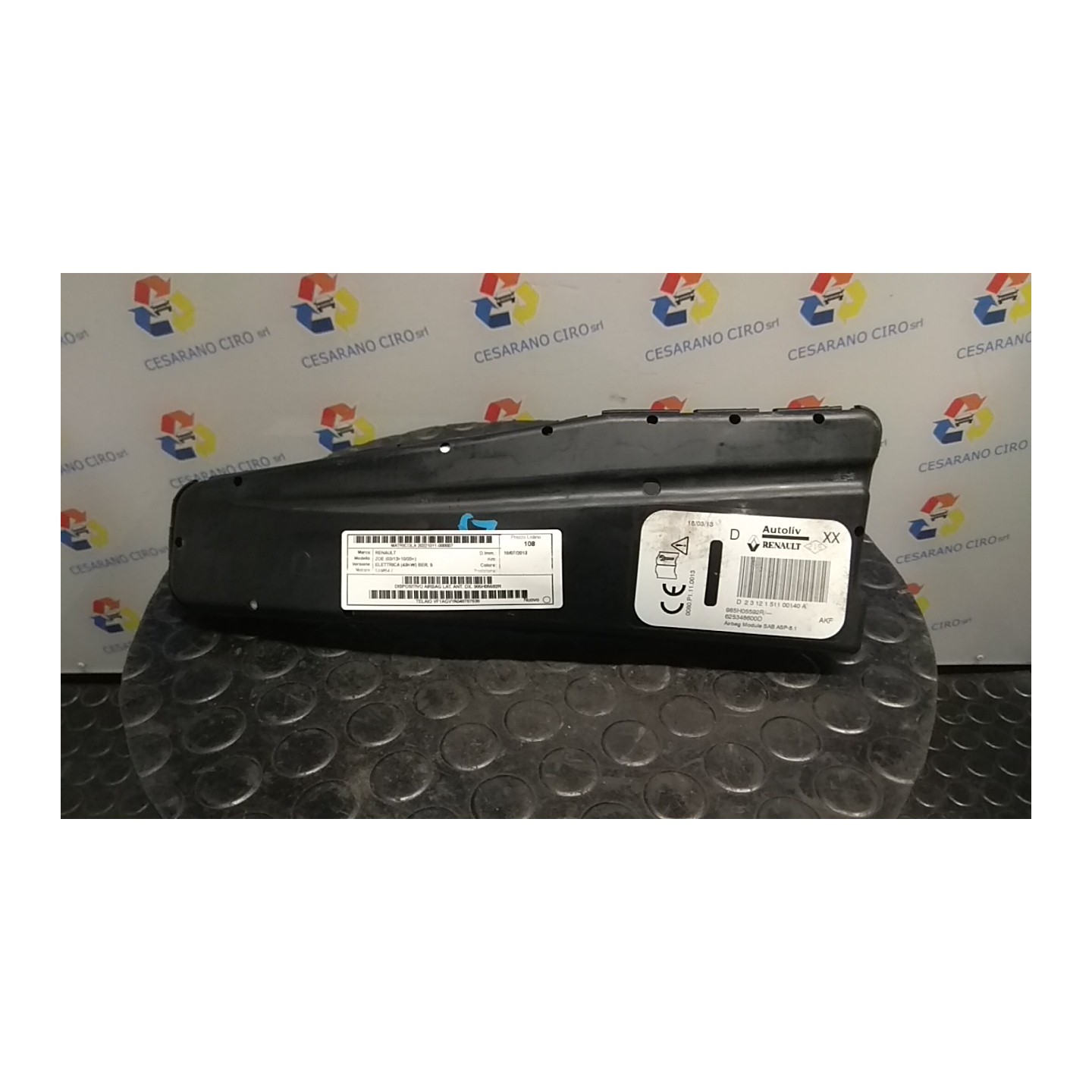DISPOSITIVO AIRBAG LAT. ANT. DX. 007 RENAULT ZOE (03/13-10/20) 5AMB4 985H05592R