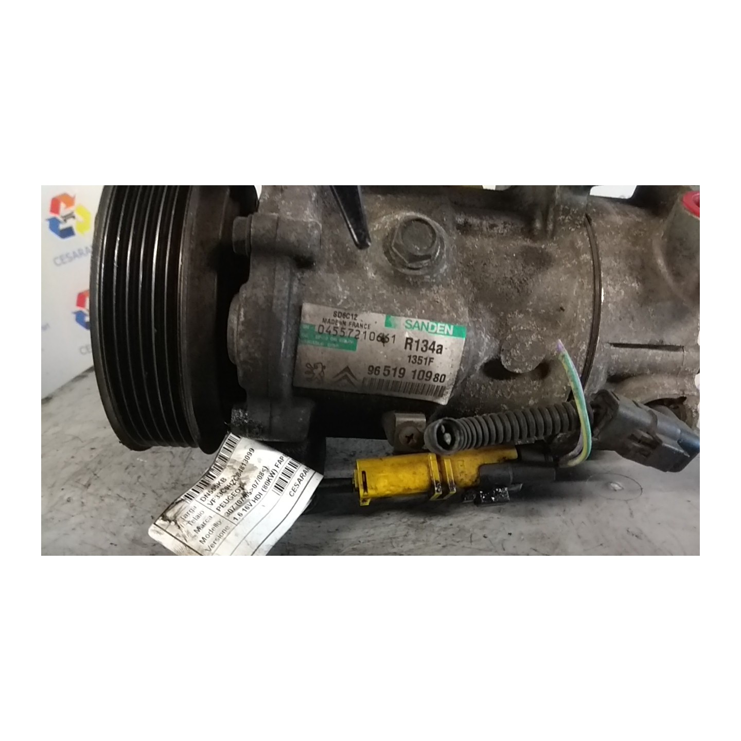 COMPRESSORE A/C 033 PEUGEOT 307 (07/05-07/08) 9HZ 6453WL