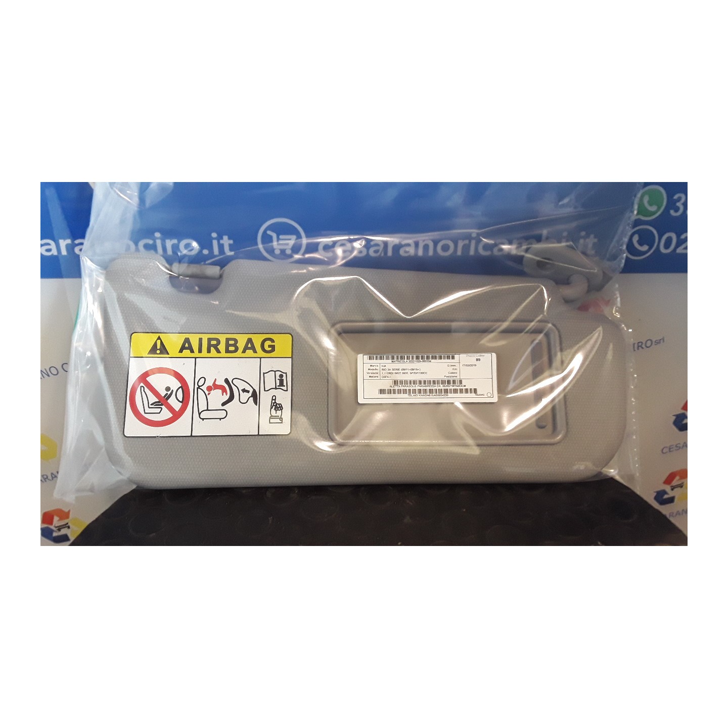 ALETTA PARASOLE PARABREZZA DX. 334 KIA RIO 3A SERIE (08/11-09/15) D3FA 852021W150DCM