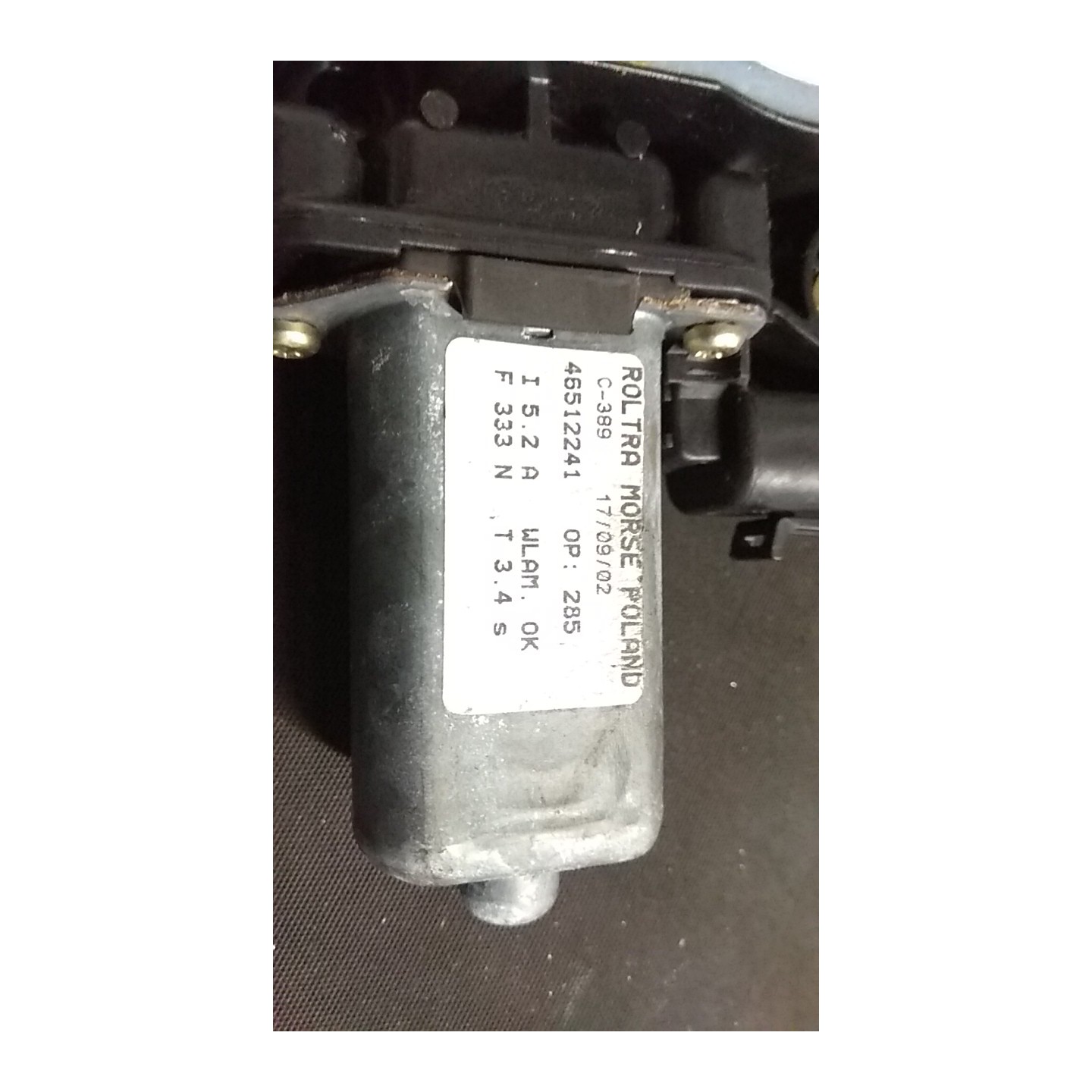 ALZACRISTALLO ELETTR. PORTA ANT. CON MOTORINO DX. 218 FIAT SEICENTO (1E) (02/98-07/05) 187A1000 46512241