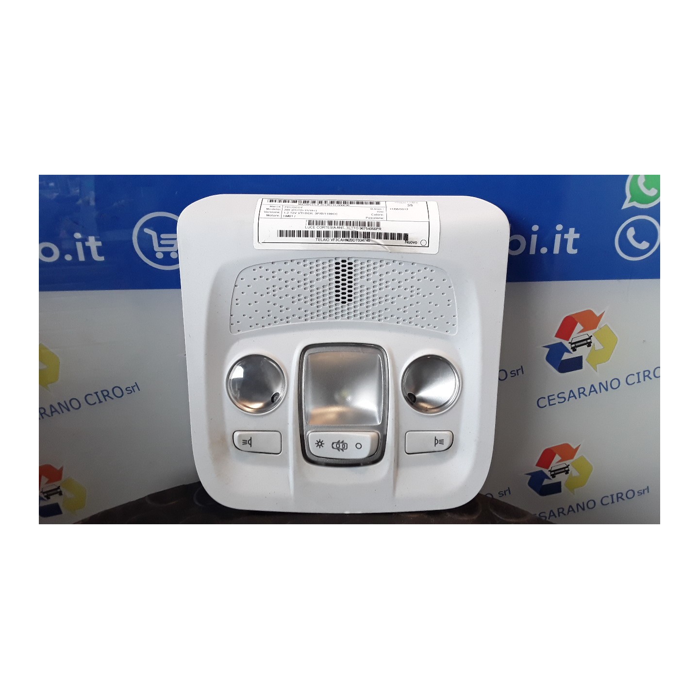 LUCE CORTESIA ANT. TETTO 030 PEUGEOT 208 (01/12-11/15) HM01 96754056PR
