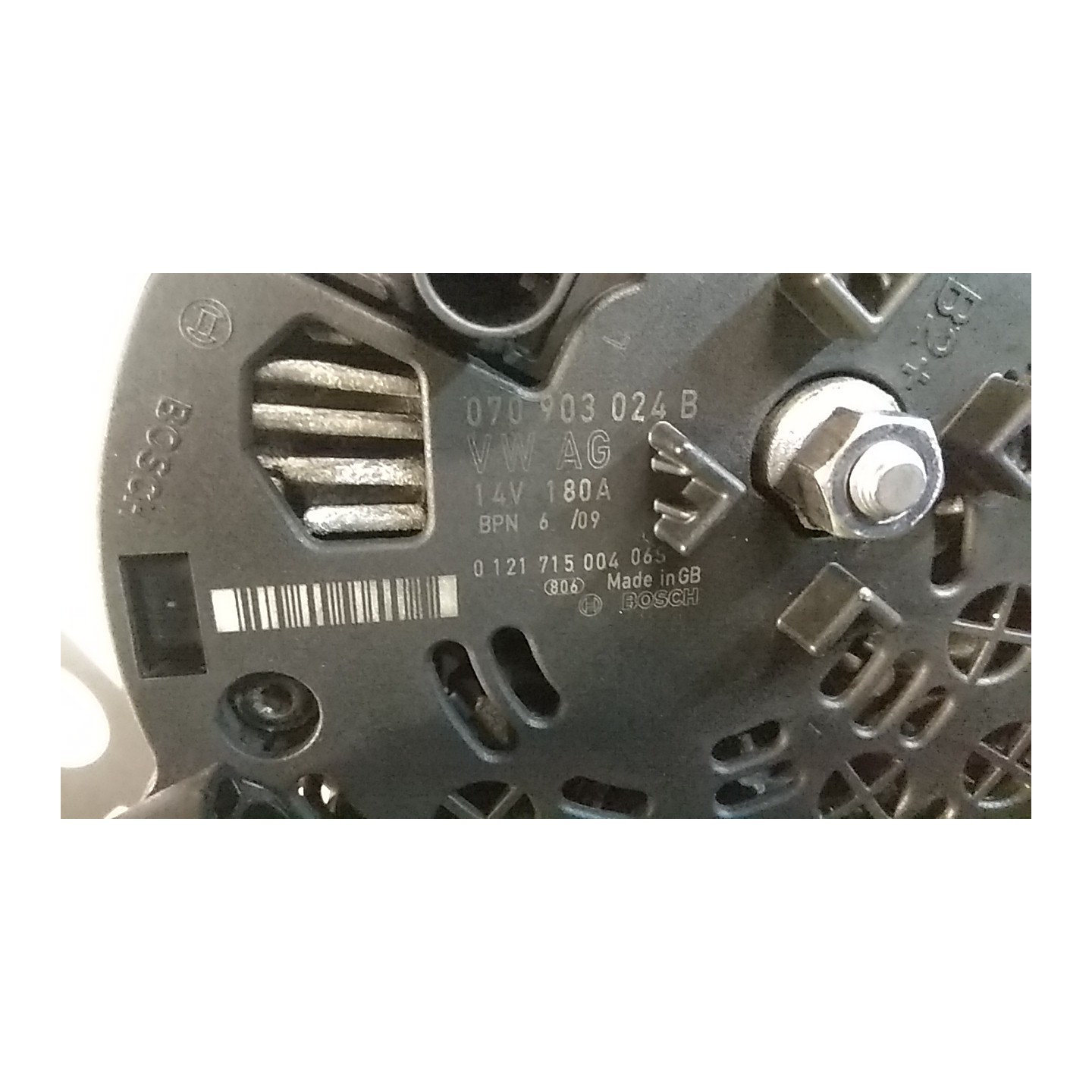 ALTERNATORE 180AMP BOSCH/ROTAZ. 066 VOLKSWAGEN TRANSPORTER FURGONE (7H) (06/0 BNZ 070903139BX