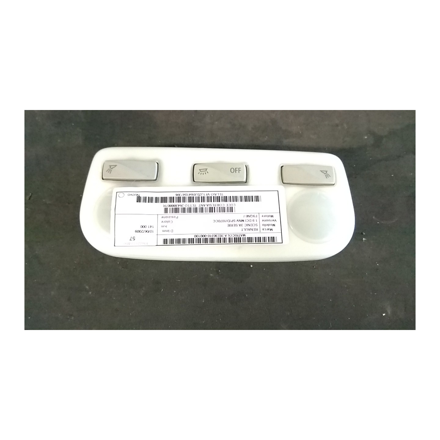 LUCE CORTESIA ANT. TETTO 100 RENAULT SCENIC 3A SERIE (04/09-10/13) F9QN8 264300007R