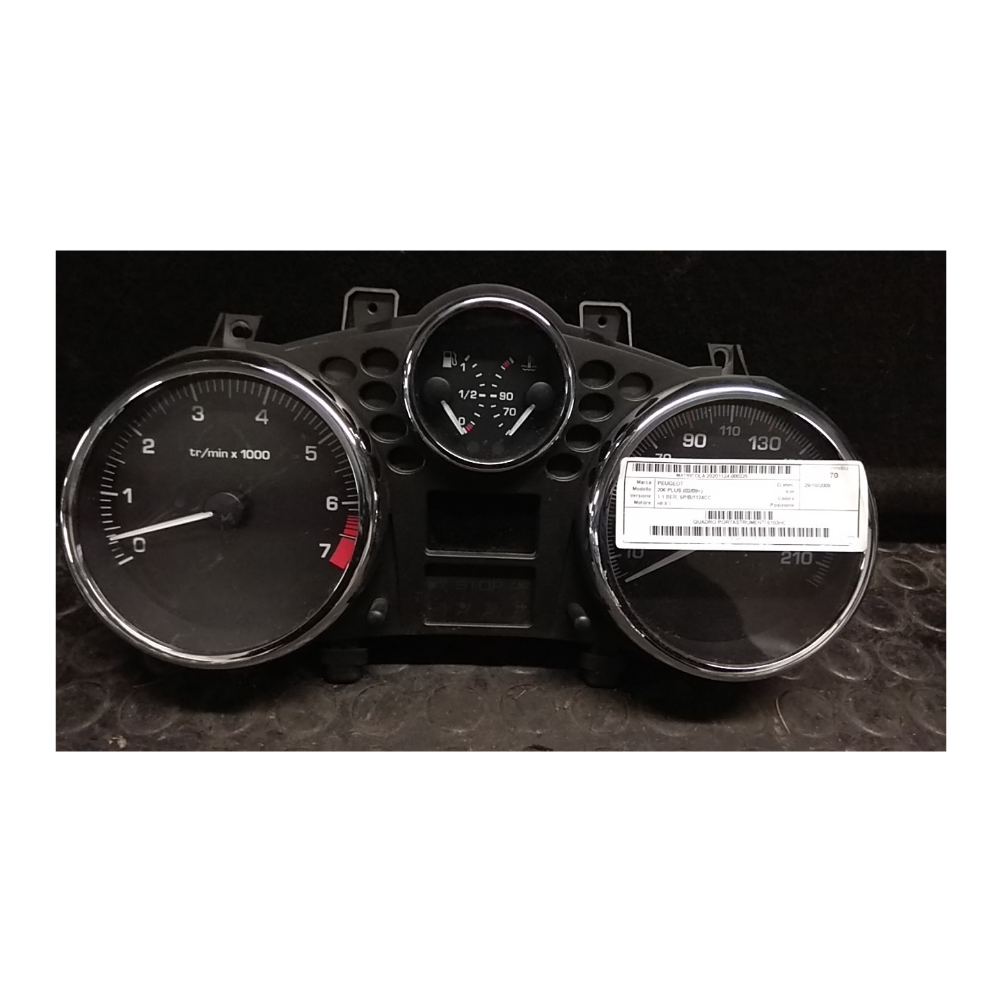 QUADRO PORTASTRUMENTI 225 PEUGEOT 206 PLUS (02/09-) HFX 6103HC