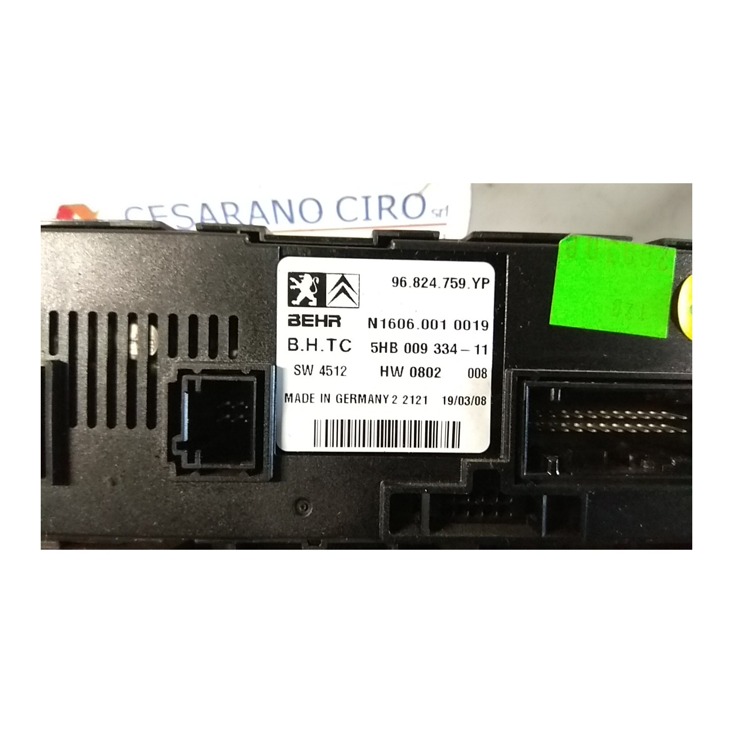 BLOCCO COMANDO CLIMATIZZAZIONE C/A/C AUTO BI-ZONE 004 PEUGEOT 407 (03/04-03/12) RHR 6452J6