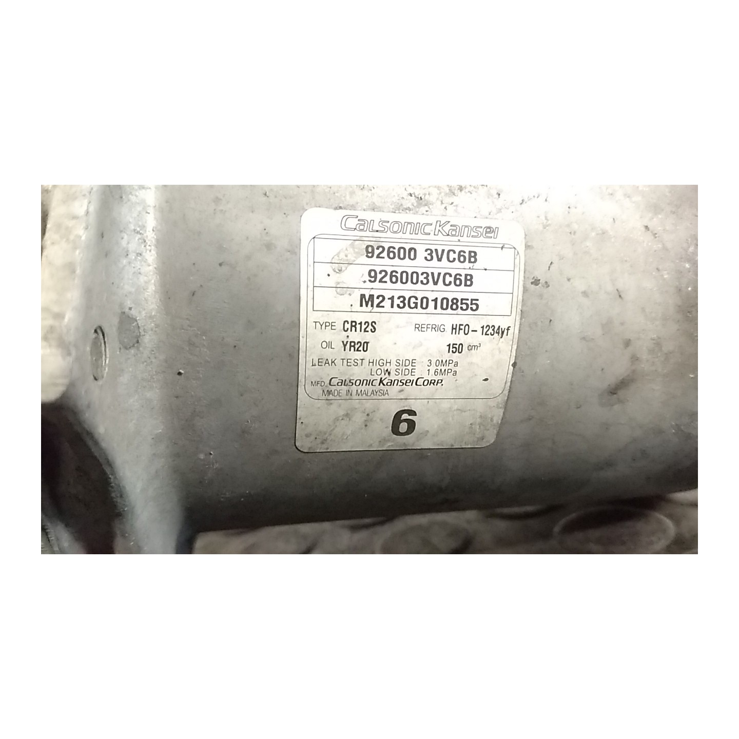 COMPRESSORE A/C P/ACENTA/VISIA/TEKNA 009 NISSAN NOTE (E12E) (06/13-) K9K 926003VC6B