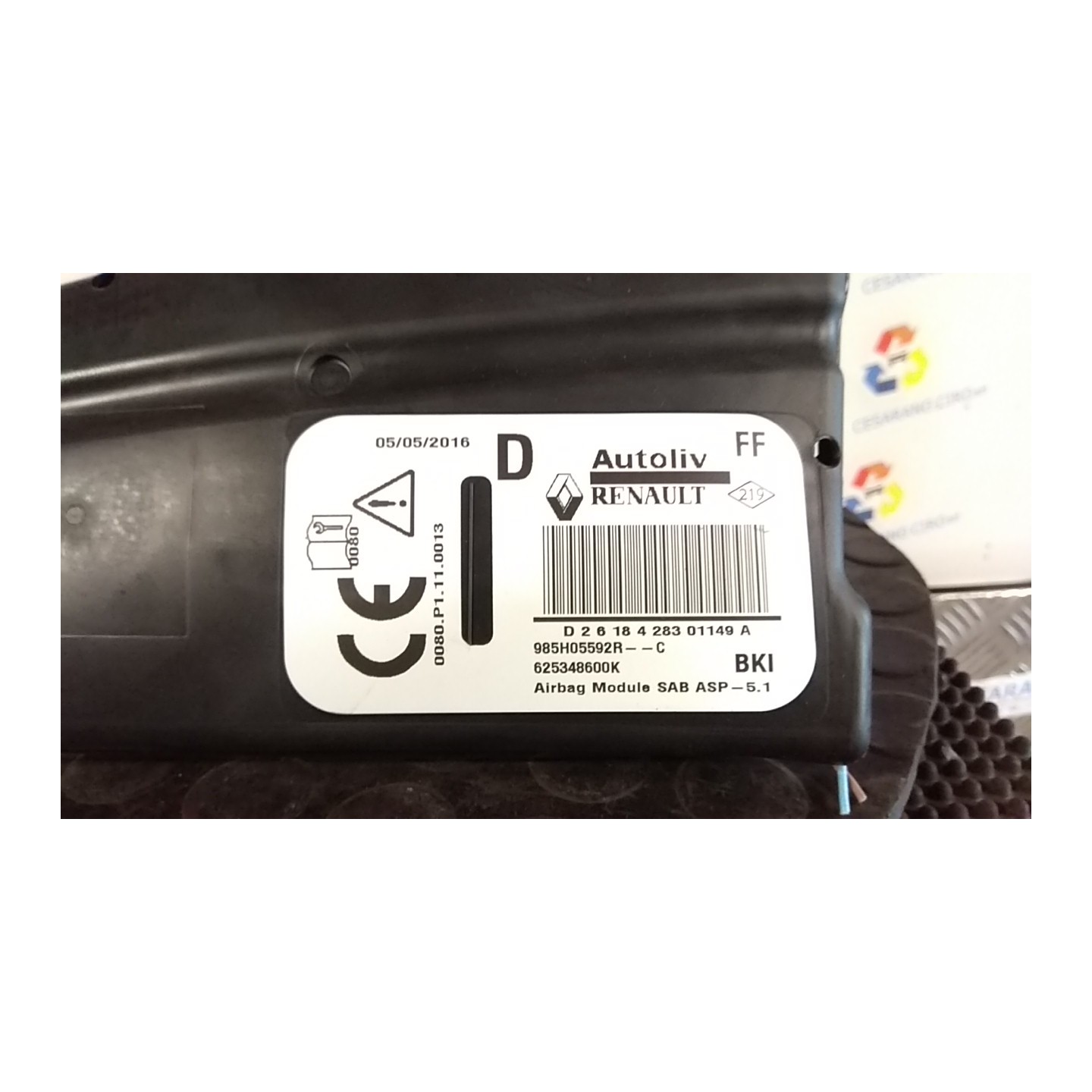 DISPOSITIVO AIRBAG LAT. DX. 060 RENAULT CAPTUR (04/13-09/17) K9KE6 985H07776R