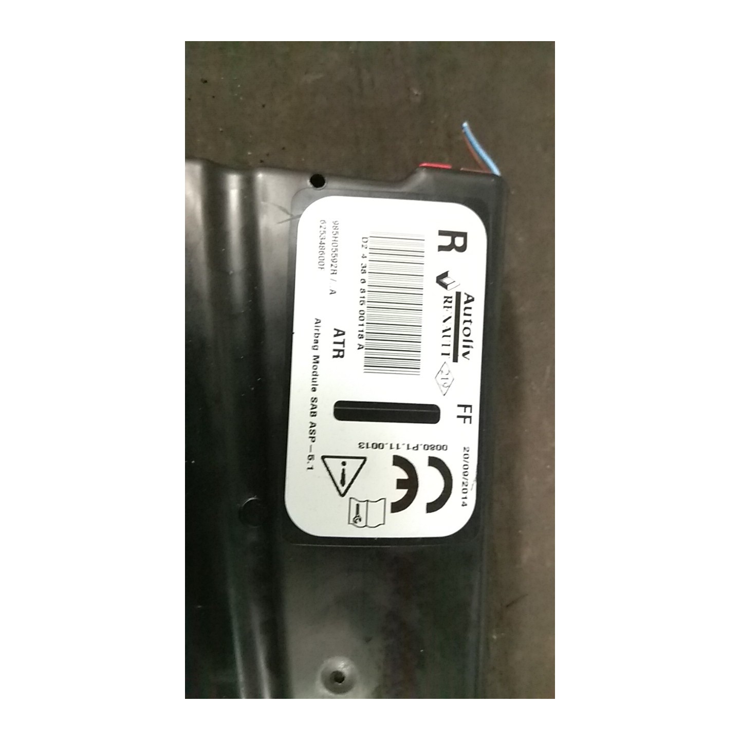 DISPOSITIVO AIRBAG LAT. DX. 170 RENAULT CLIO 4A SERIE (07/12-12/16) D4FD7 985H07776R