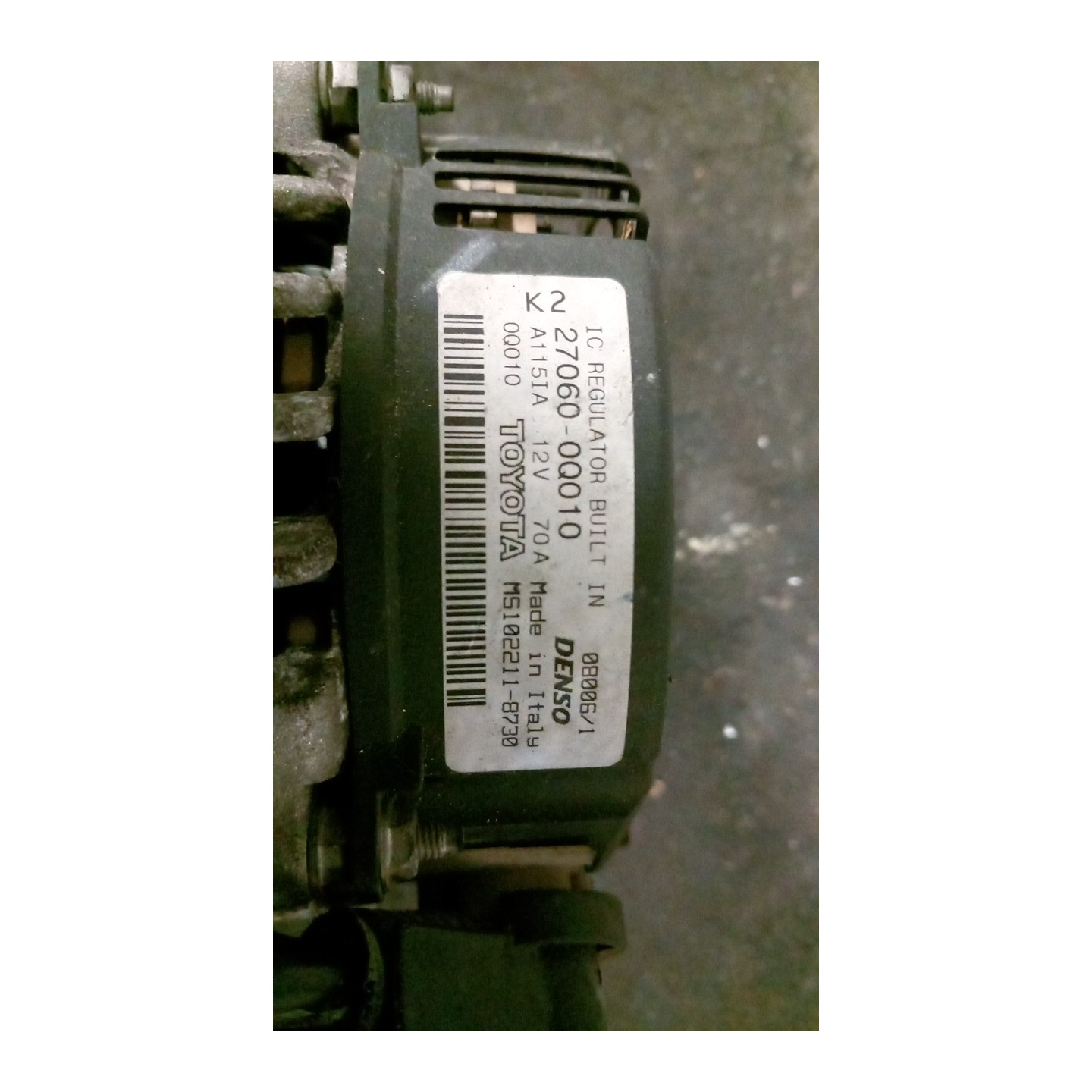 ALTERNATORE 044 TOYOTA AYGO 1A SERIE (04/05-10/14) 1KRFE 270600Q010