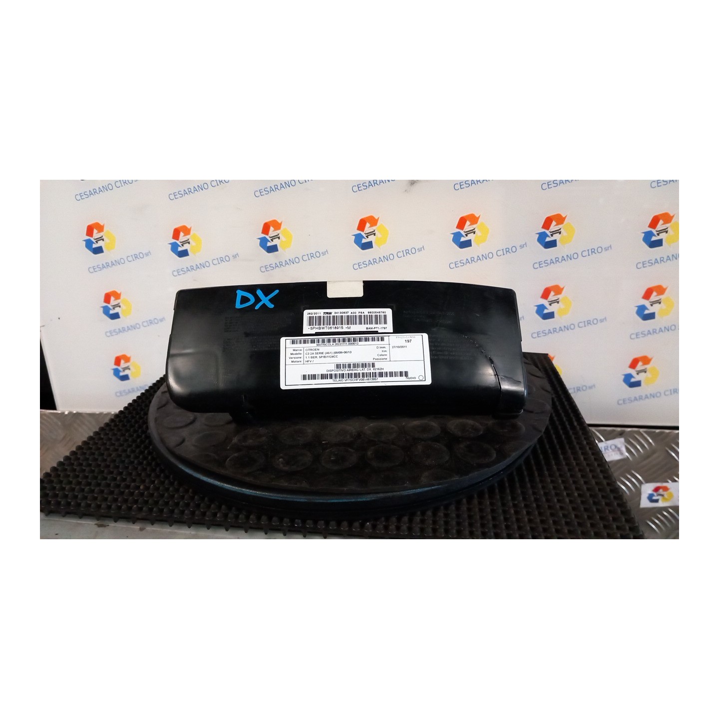 DISPOSITIVO AIRBAG LAT. DX. 012 CITROEN C3 2A SERIE (A51) (09/09-06/13 HFV 8216ZH
