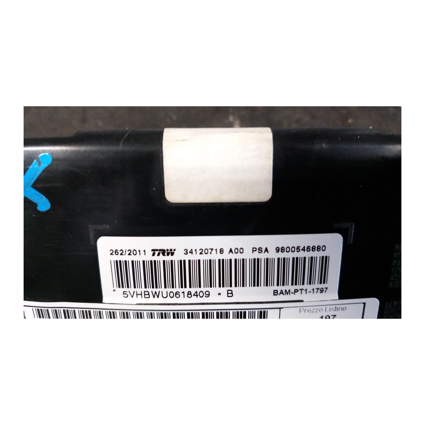 DISPOSITIVO AIRBAG LAT. SX. 013 CITROEN C3 2A SERIE (A51) (09/09-06/13 HFV 8216ZG