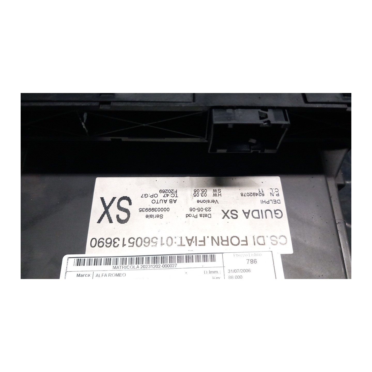 BLOCCO COMANDO CLIMATIZZAZIONE C/A/C 027 ALFA ROMEO 147 (W8) (10/04-07/11) 937A3000 156075939