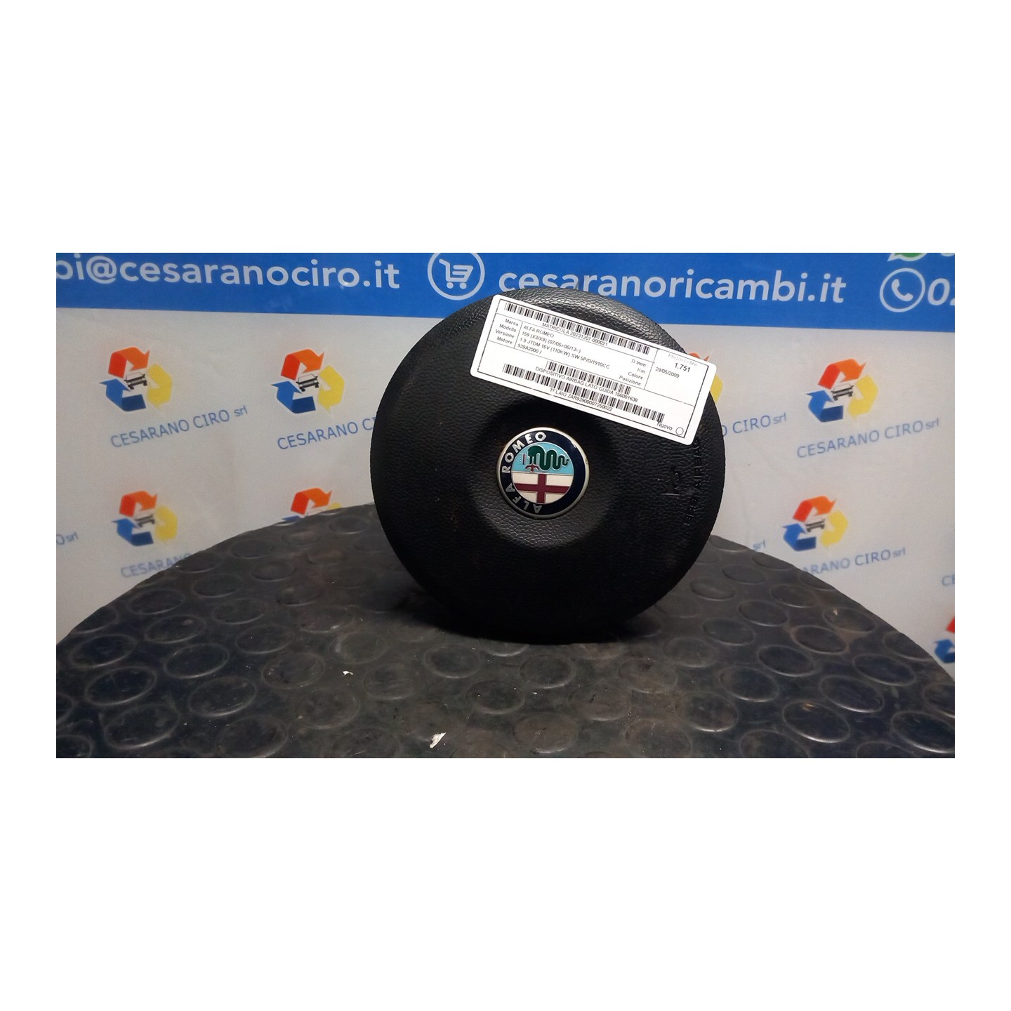 DISPOSITIVO AIRBAG LATO GUIDA 021 ALFA ROMEO 159 (X3/X9) (07/05-06/13) 939A2000 156081638