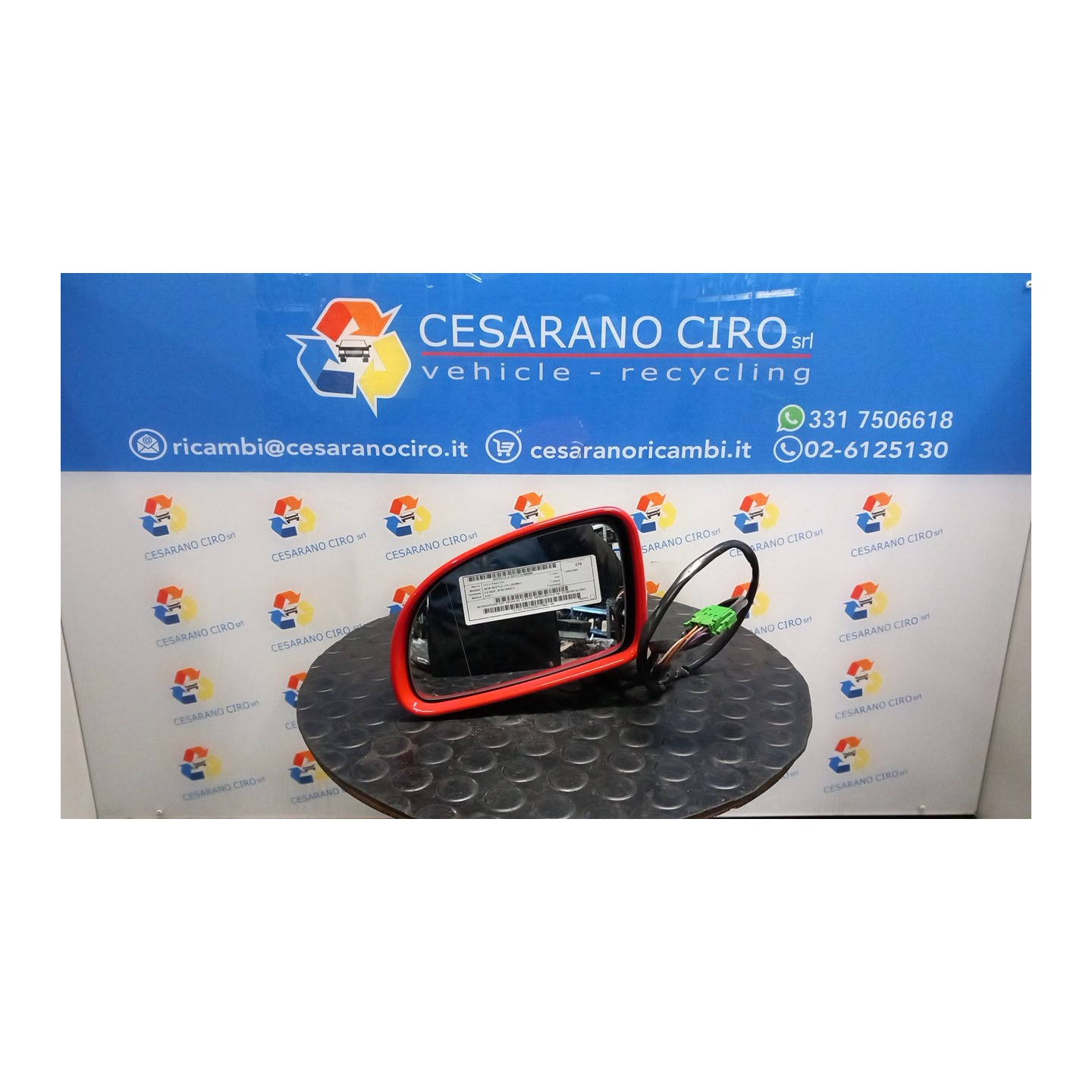RETROVISORE EST. REGOLAZ. ELETTR. RIPIEGHEVOLE SX. 008 VOLKSWAGEN NEW BEETLE (1C) (02/99-) AQY 1C1857507ACGRU