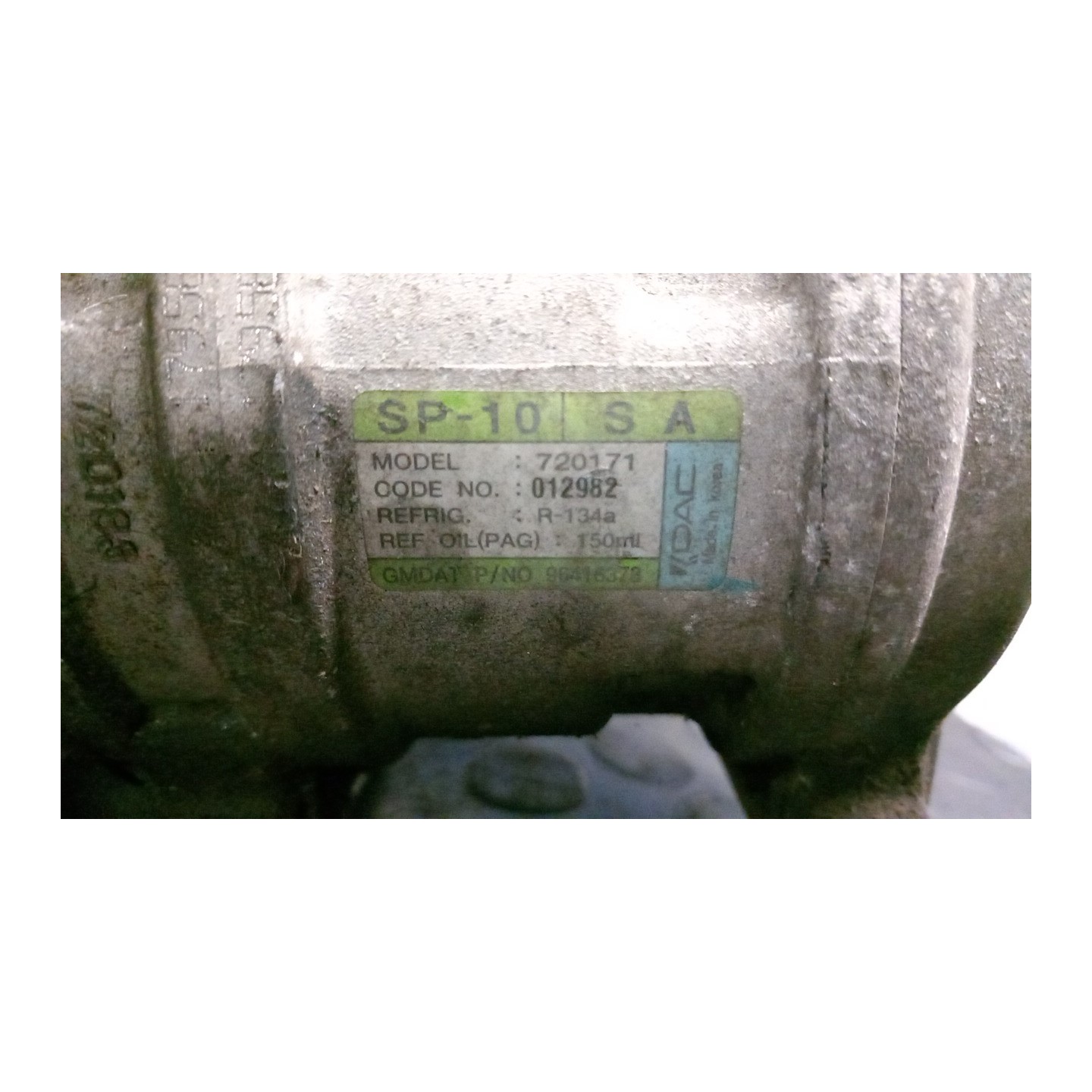 COMPRESSORE A/C 020 CHEVROLET (DAEWOO) AVEO (T250) (06/08-11/12) B12D1 96416373