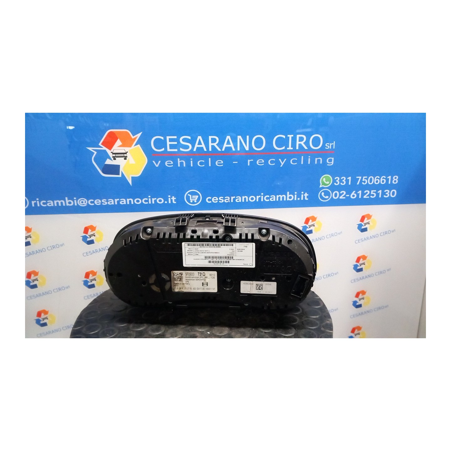 QUADRO STRUMENTI COMPL. MY 2015/COLOUR/260 KMH 009 SEAT LEON (10/12-10/17) CRM 5F0920872A