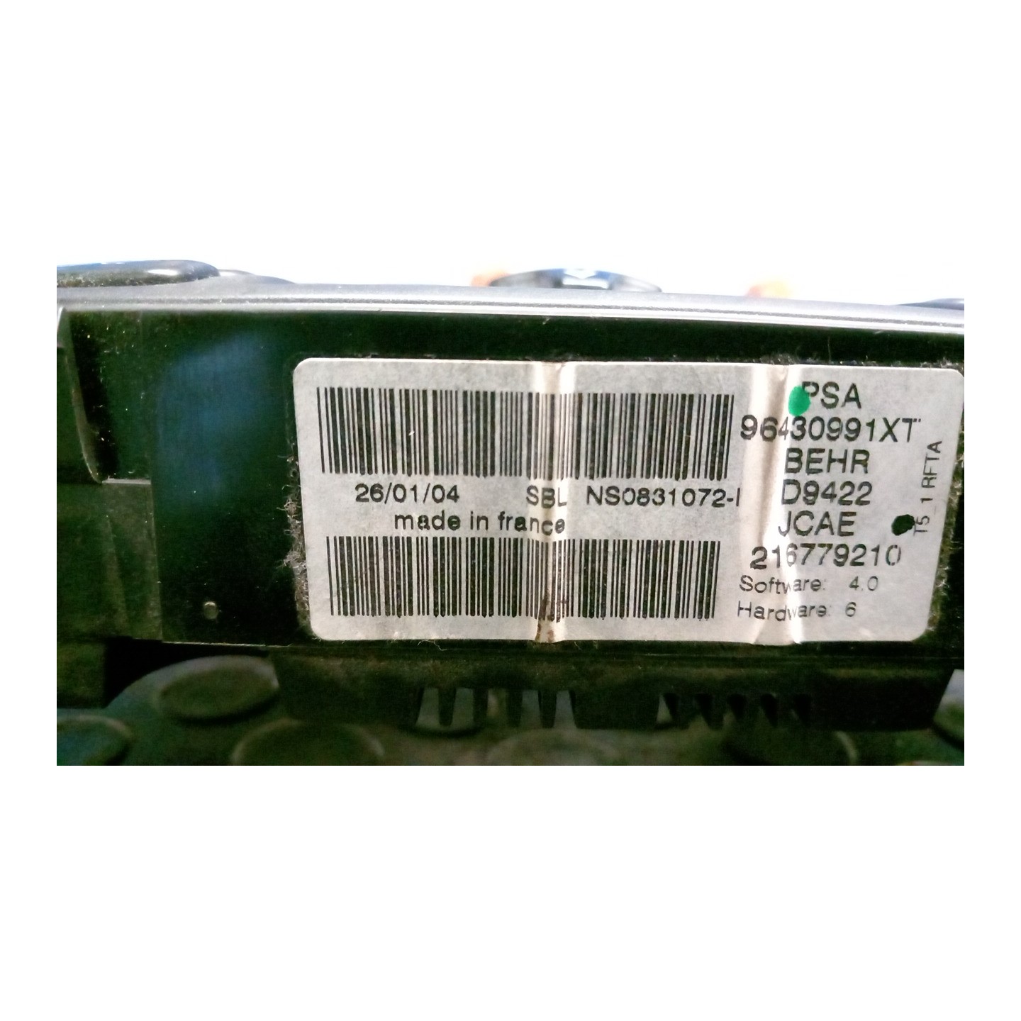 BLOCCO COMANDO CLIMATIZZAZIONE 107 PEUGEOT 307 (04/01-12/06) RHR 6451JP