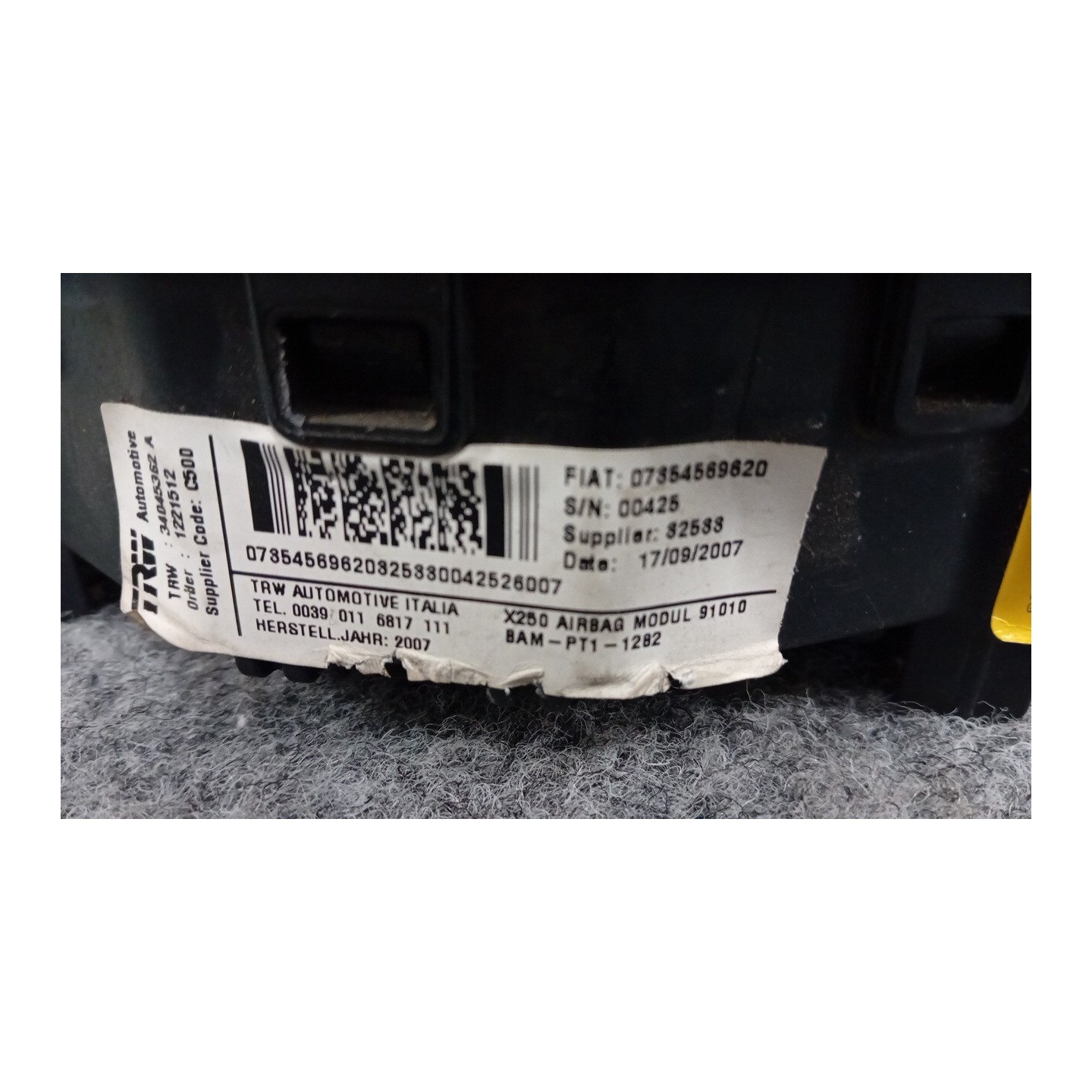 DISPOSITIVO AIRBAG LATO GUIDA 070 FIAT DUCATO (2J) (06/06-03/12)  735469772