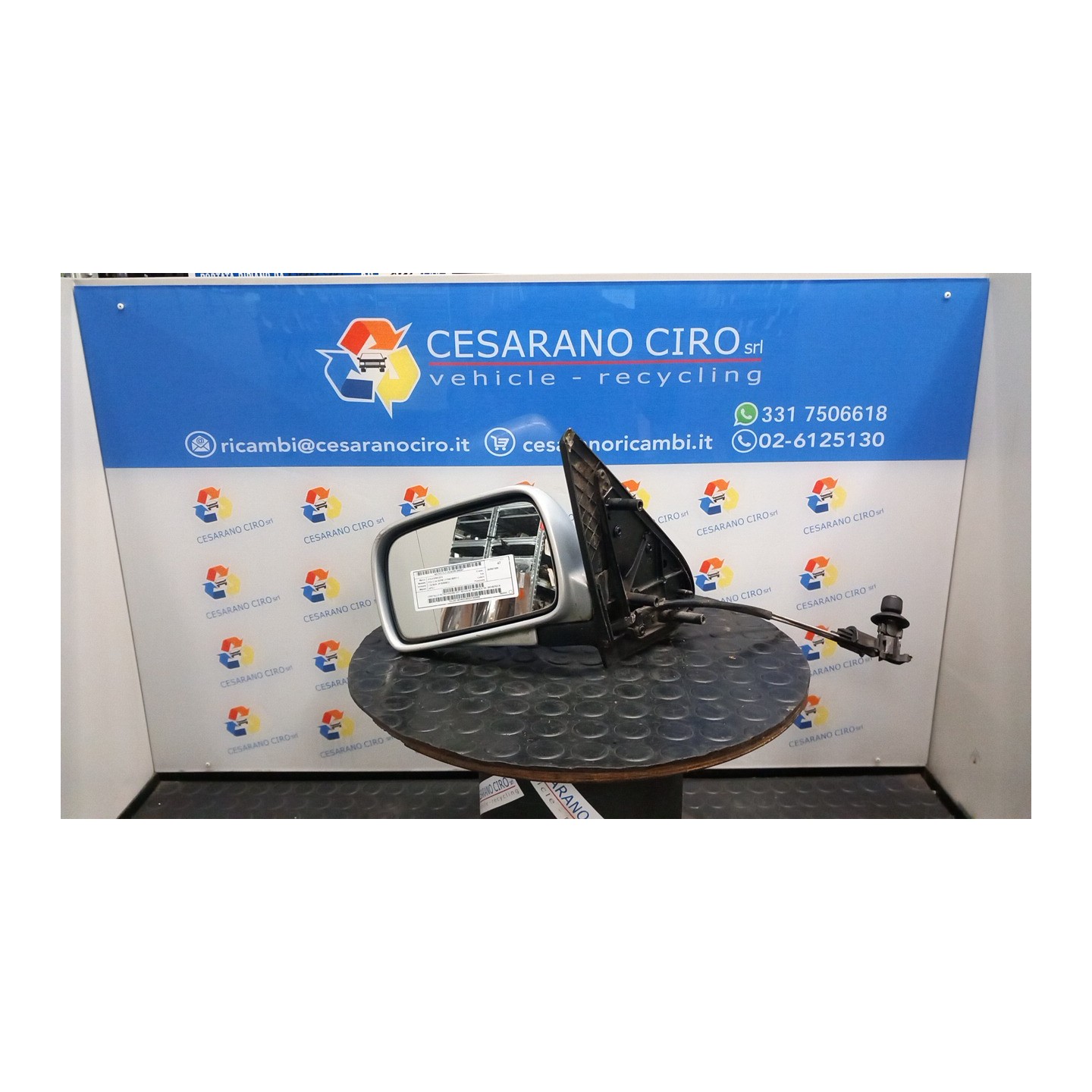 CRISTALLO RETROVISORE EST. REGOLAZ. MANUALE SX. 087 VOLKSWAGEN POLO 3A SERIE (11/94-09/01) APQ 6N1857521A