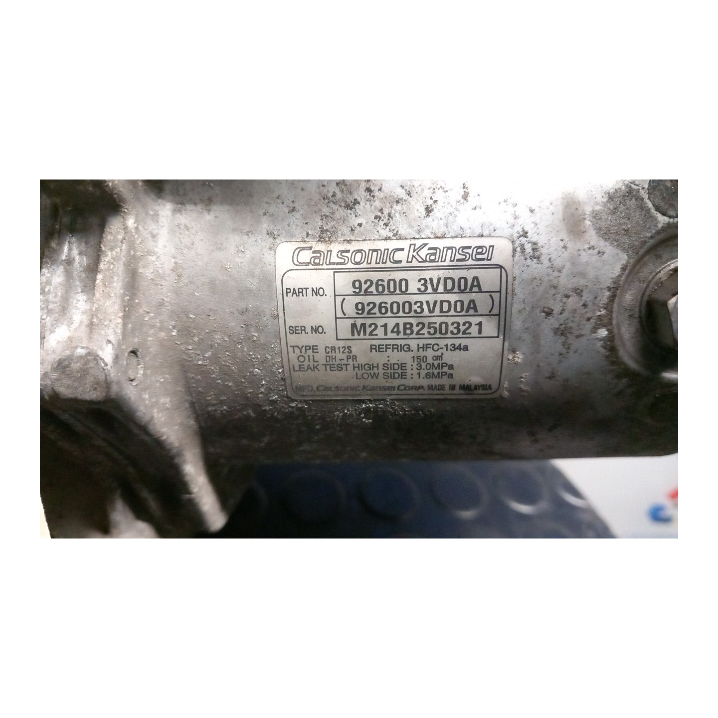 COMPRESSORE A/C 078 NISSAN JUKE (F15E) (10/10-12/18) K9K 926003VD0A