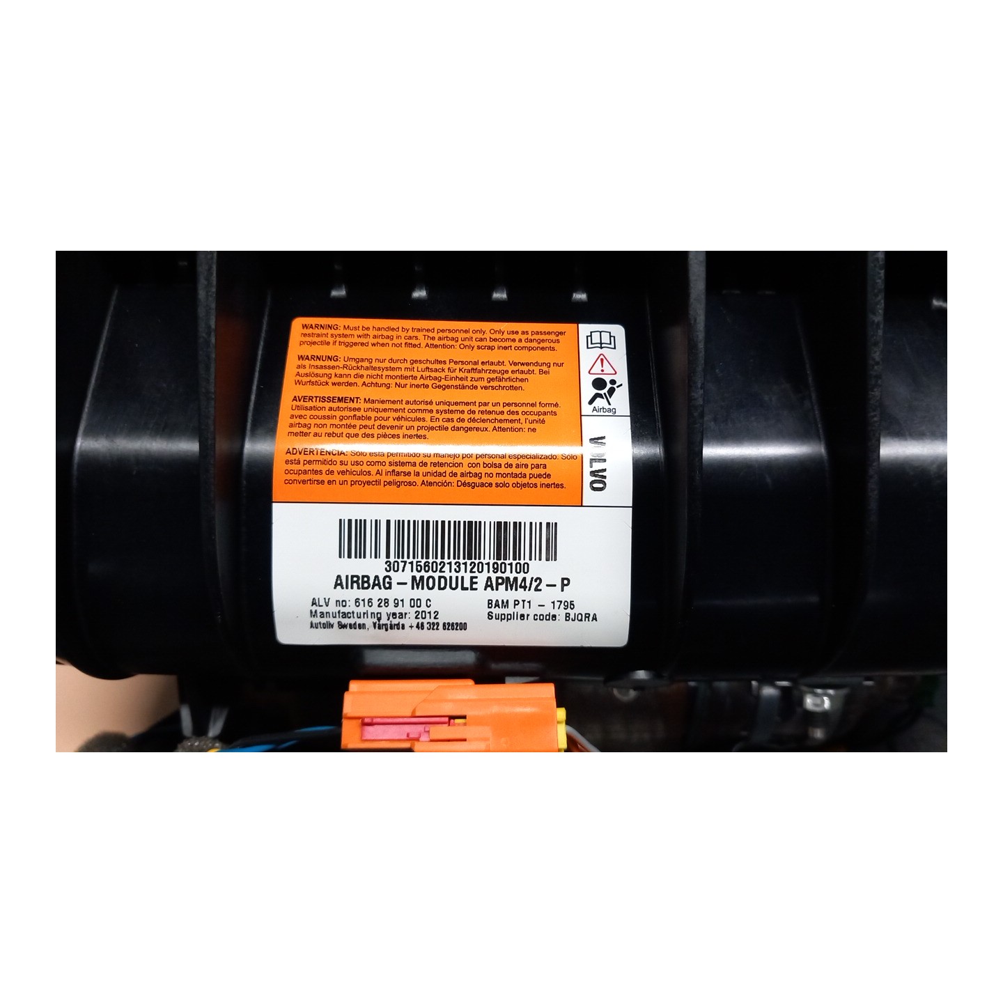 DISPOSITIVO AIRBAG LATO PASSEGGERO 030 VOLVO V60 (09/10-04/13) D5204T3 30715602