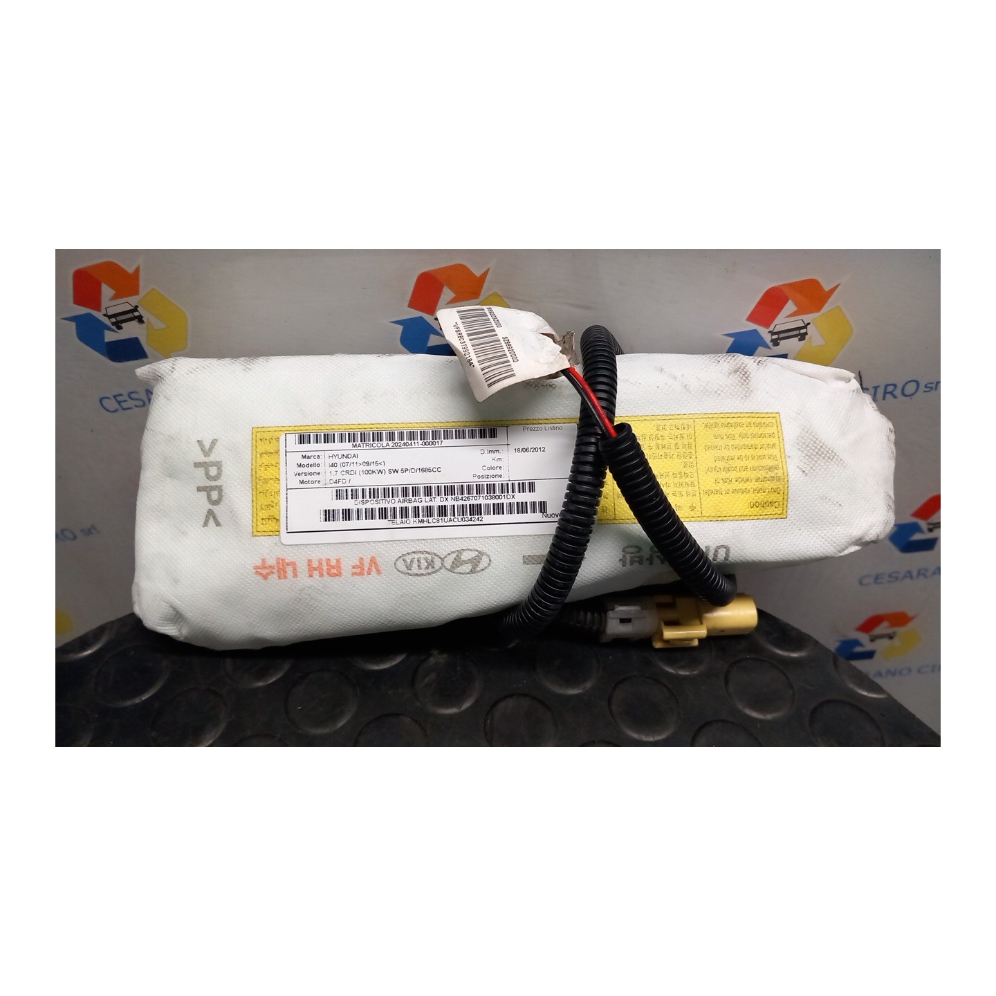 DISPOSITIVO AIRBAG LAT. DX 017 HYUNDAI I40 (07/11-09/15) D4FD NB4267071038001DX