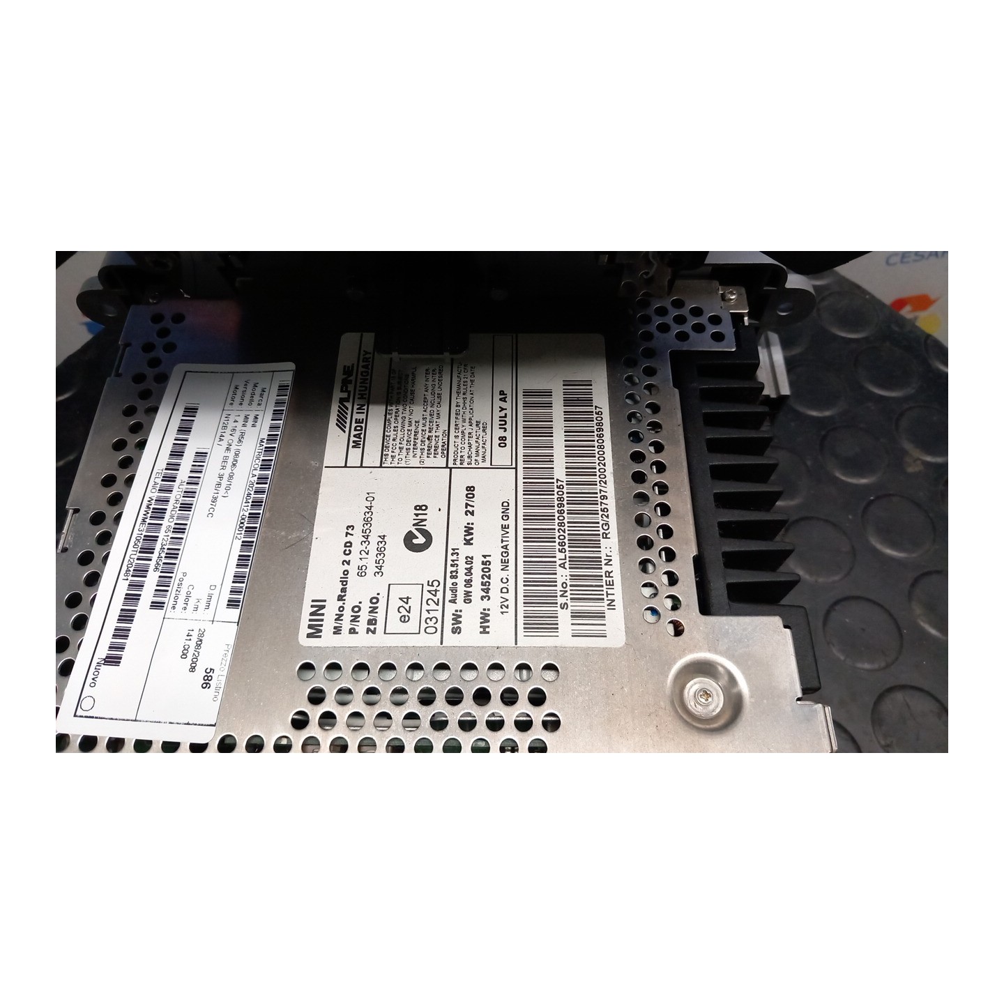 AUTORADIO 012 MINI MINI (R56) (08/06-08/10) N12B14A 65123454566