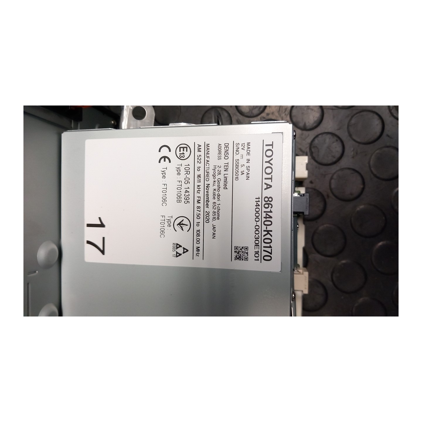 DISPLAY MULTIFUNZIONE P/DISPLAY 7"/DAB/N 191 TOYOTA YARIS (02/20-) M15A 86140K0070