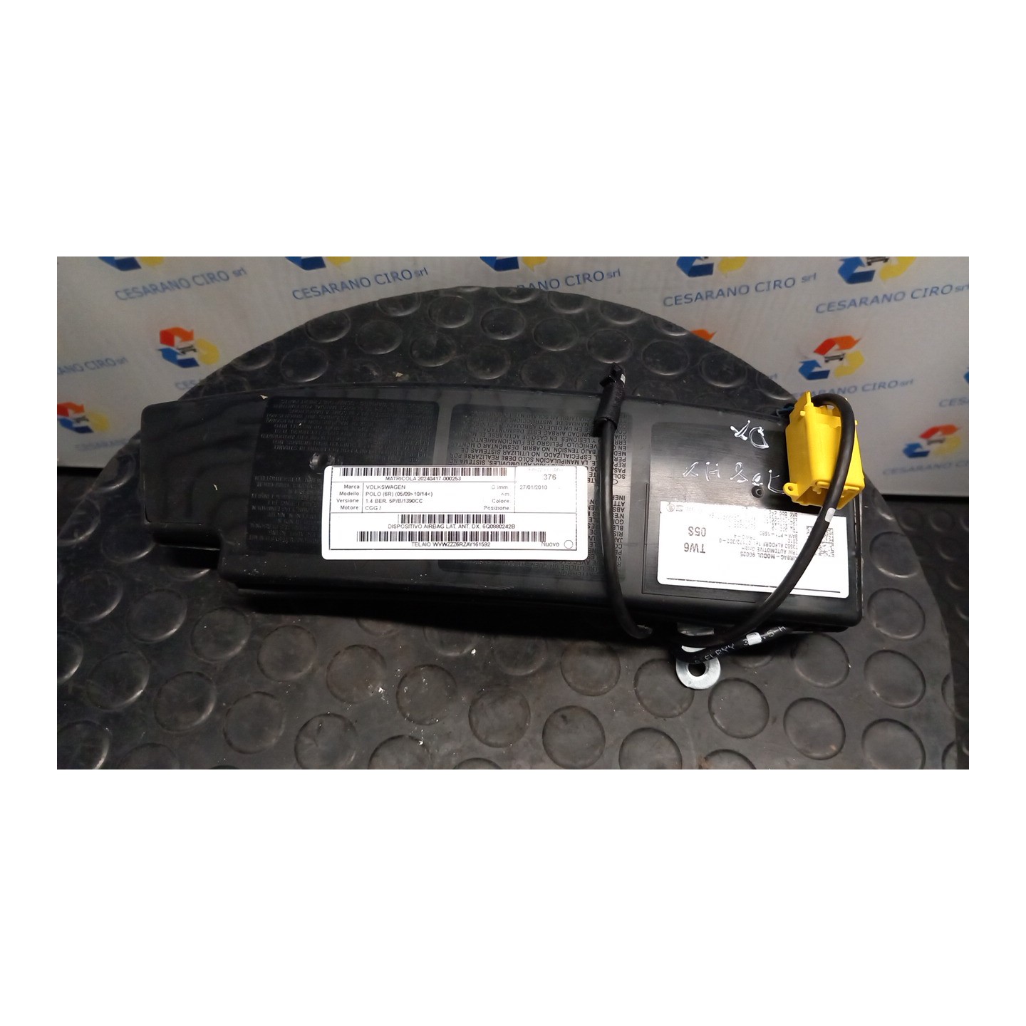 DISPOSITIVO AIRBAG LAT. ANT. DX. 253 VOLKSWAGEN POLO (6R) (05/09-10/14) CGG 6Q0880242B