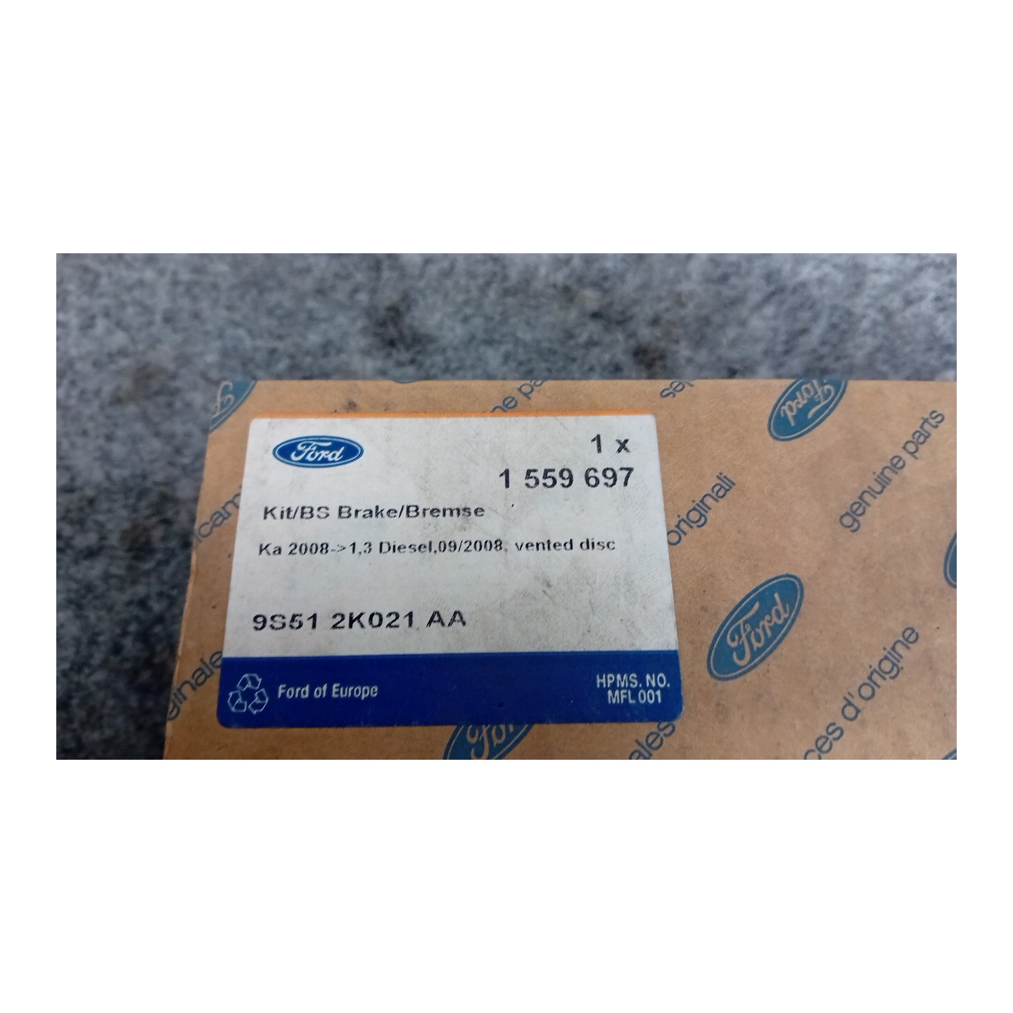 SERIE PASTIGLIE FRENI ANT. 103 FORD KA (CCU) (10/08-03/17)  1559697