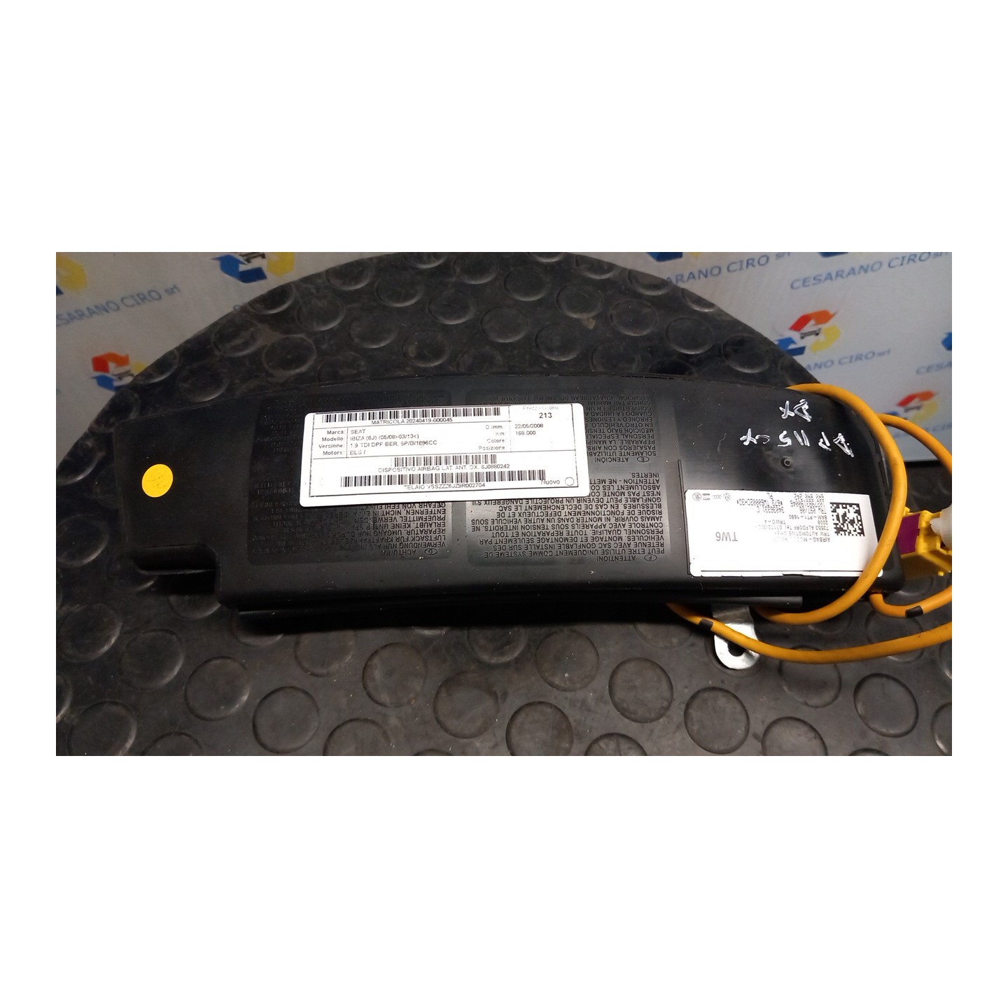 DISPOSITIVO AIRBAG LAT. ANT. DX. 045 SEAT IBIZA (6J) (05/08-03/13) BLS 6J0880242