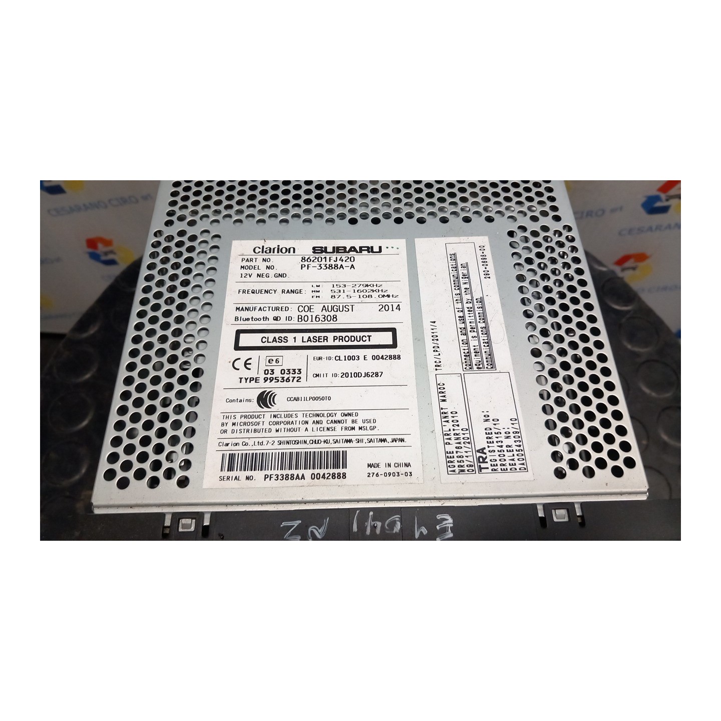 AUTORADIO EQUIPAGG.3000NT/4000N.RDS EON 078 FORD TRANSIT CONNECT (TC7) (12/02-) P9PC 1133015