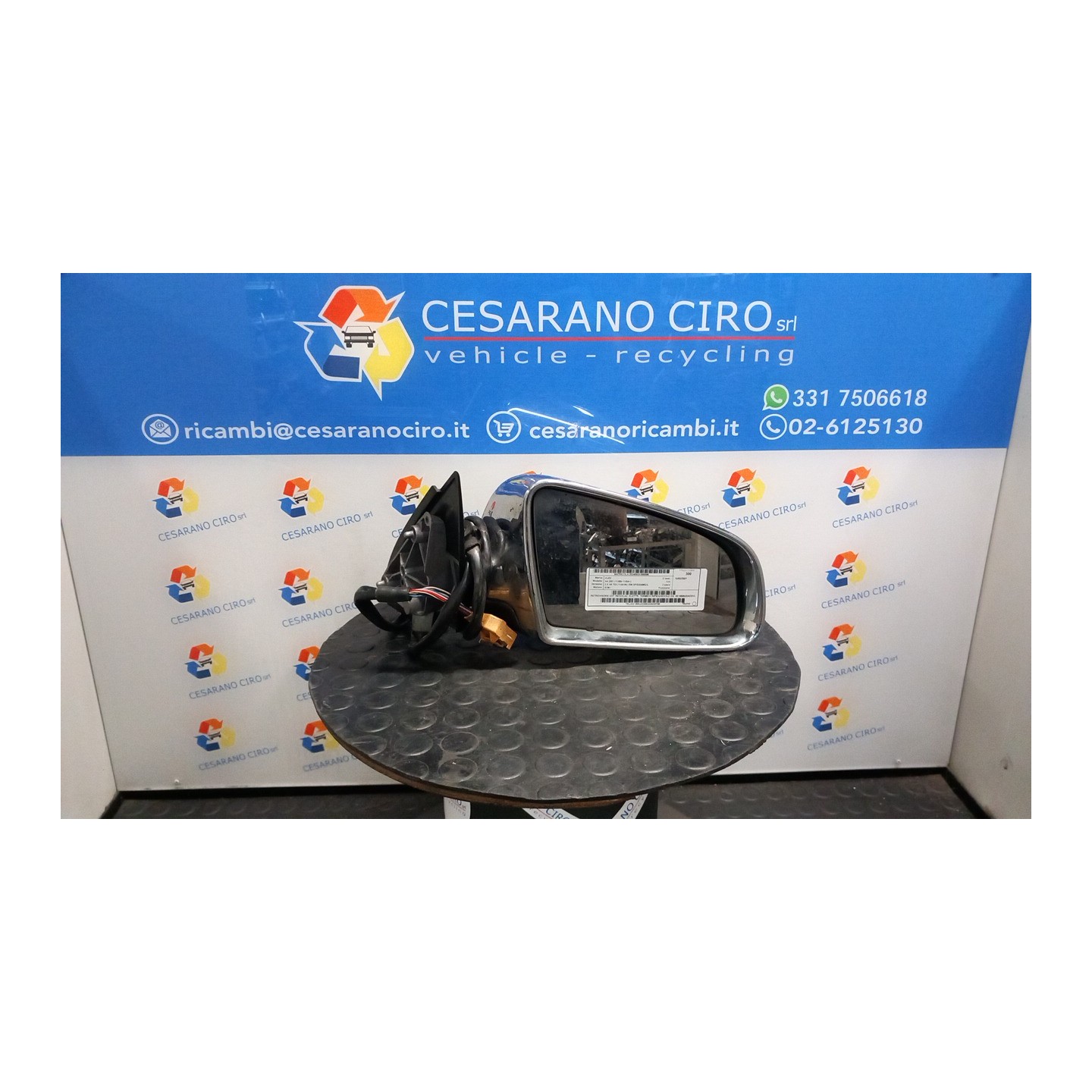 RETROVISORE EST. REGOLAZ. ELETTR. TERMICO RIPIEGHEVOLE DX. 096 AUDI A4 (8E) (11/00-11/04) AYM 8E1858532AC01C