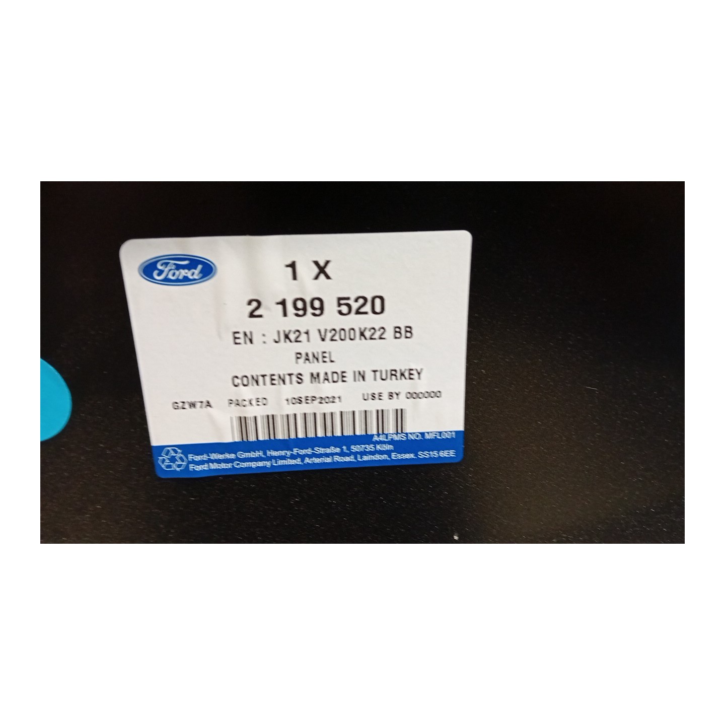 PARETE LAT. POST. P/PORTE SX DX SCOR DX. 114 FORD TRANSIT CUSTOM FRG (TTF) (09/1  2199520