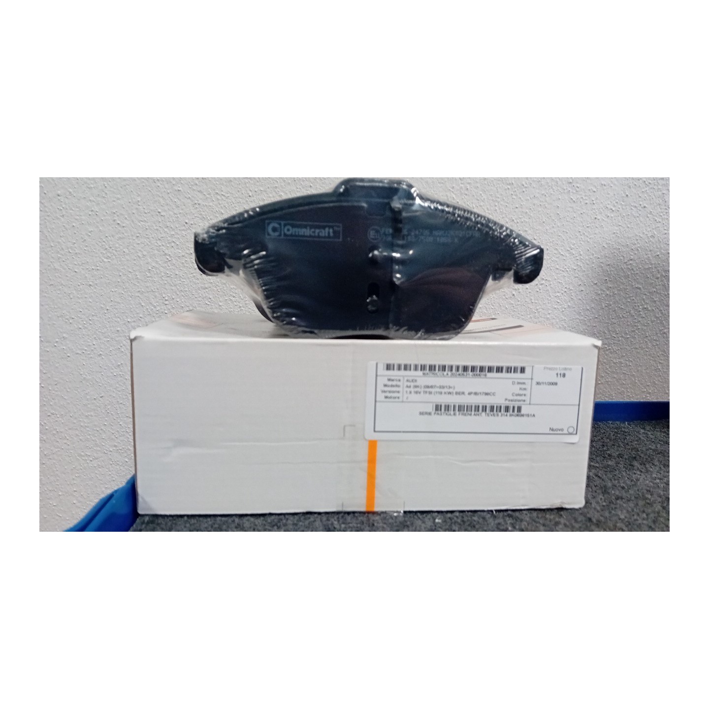 SERIE PASTIGLIE FRENI ANT. TEVES 314 016 AUDI A4 (8K) (09/07-03/13)  8K0698151A