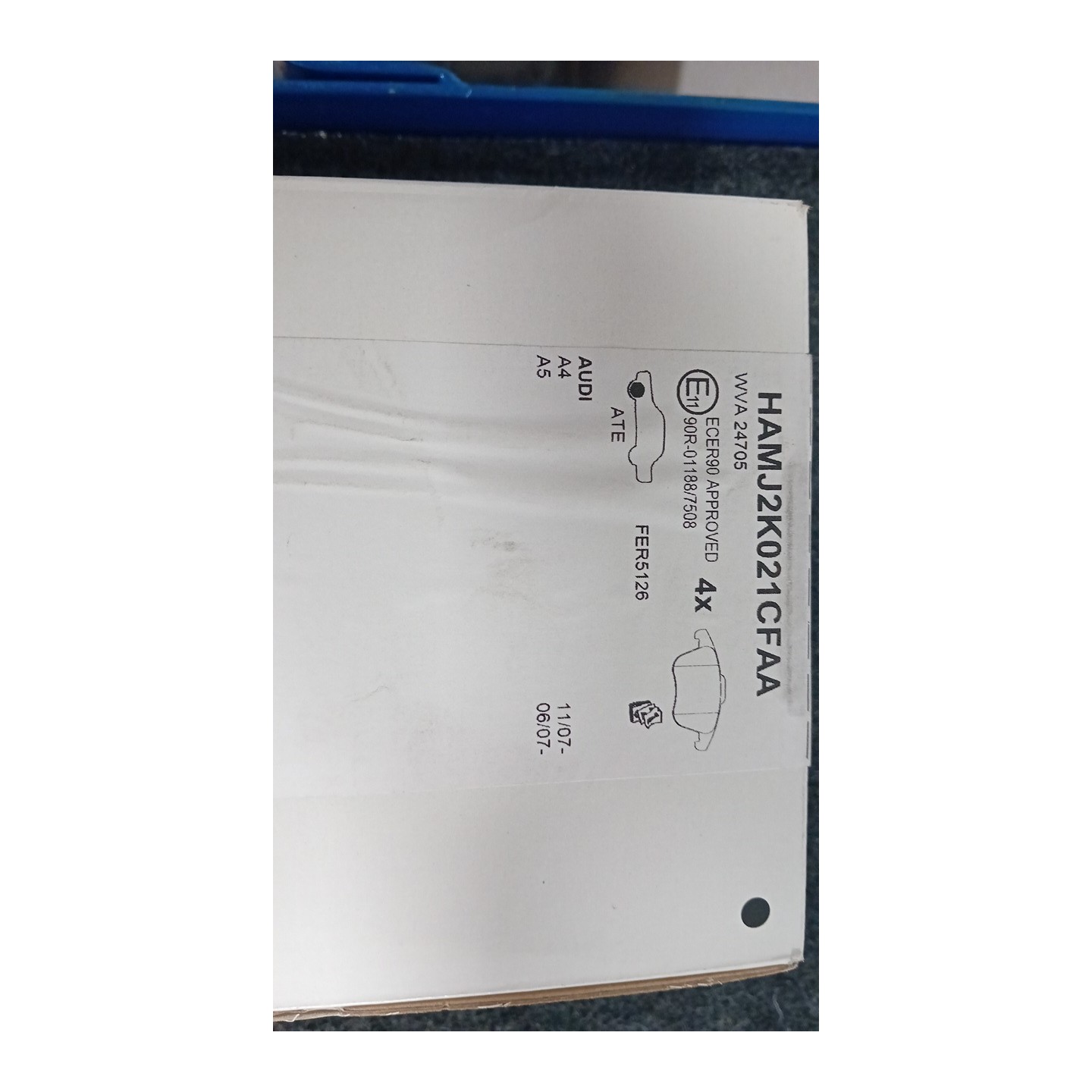 SERIE PASTIGLIE FRENI ANT. TEVES 314 016 AUDI A4 (8K) (09/07-03/13)  8K0698151A