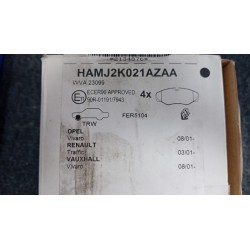 SERIE PASTIGLIE FRENI ANT. 040 RENAULT TRAFIC (06/01-09/06)  7701054771