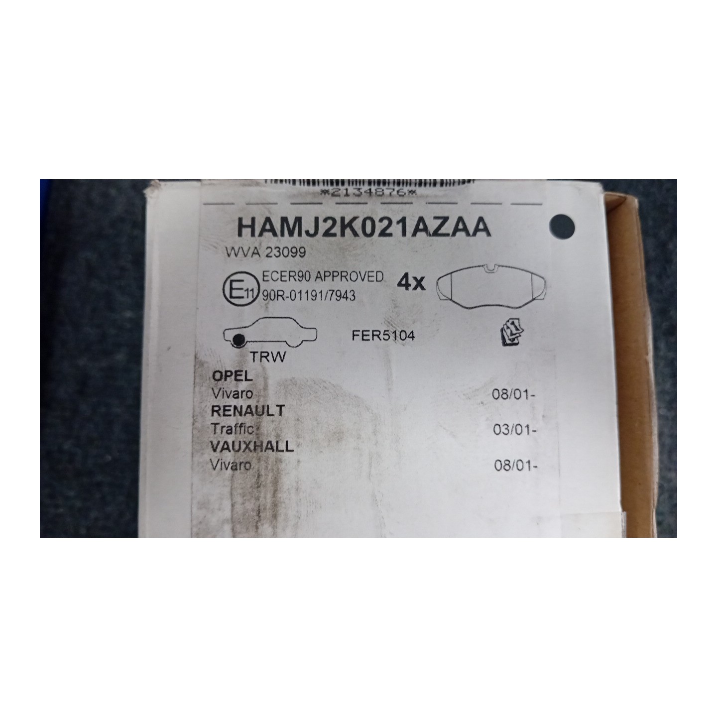 SERIE PASTIGLIE FRENI ANT. 040 RENAULT TRAFIC (06/01-09/06)  7701054771