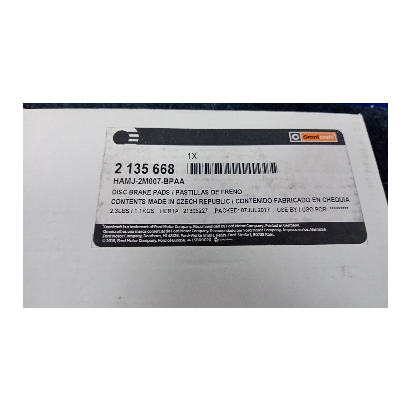 SERIE PASTIGLIE FRENI POST. 072 RENAULT LAGUNA 2A SERIE (03/01-09/07)  7701207996