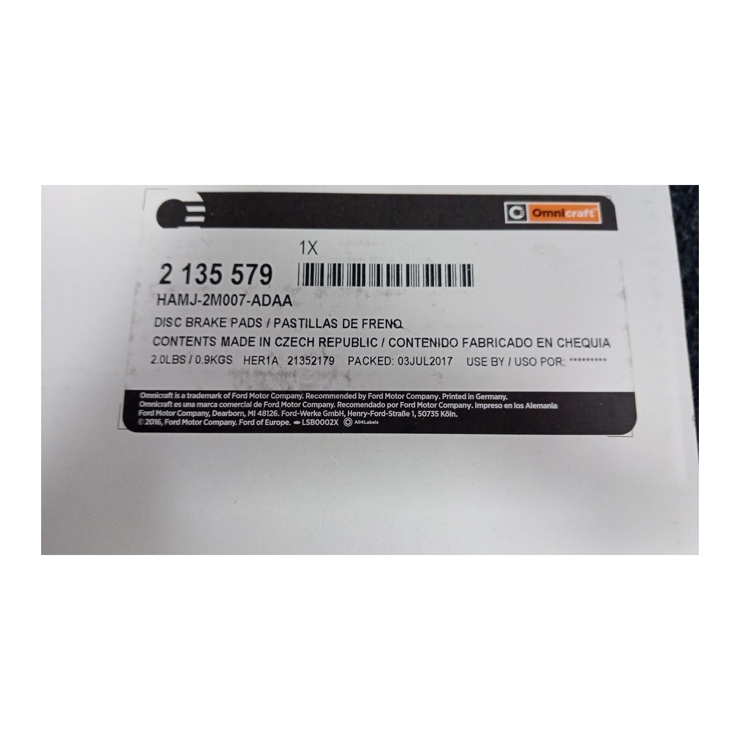 SERIE PASTIGLIE FRENI POST. BOSCH 134 CITROEN C4 (11/04-10/10)  425476