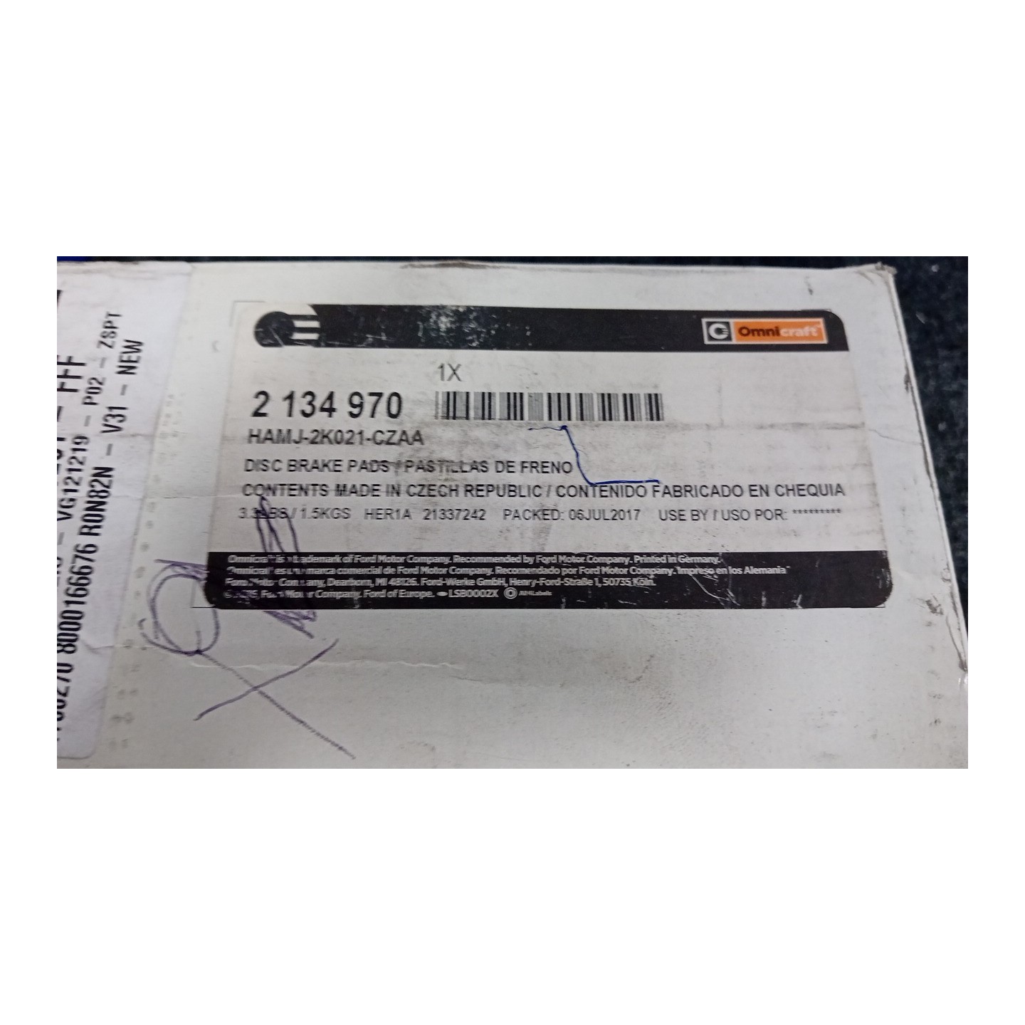SERIE PASTIGLIE FRENI ANT. 179 BMW SERIE 1 (E81/E87) (03/07-12/12  34116774050