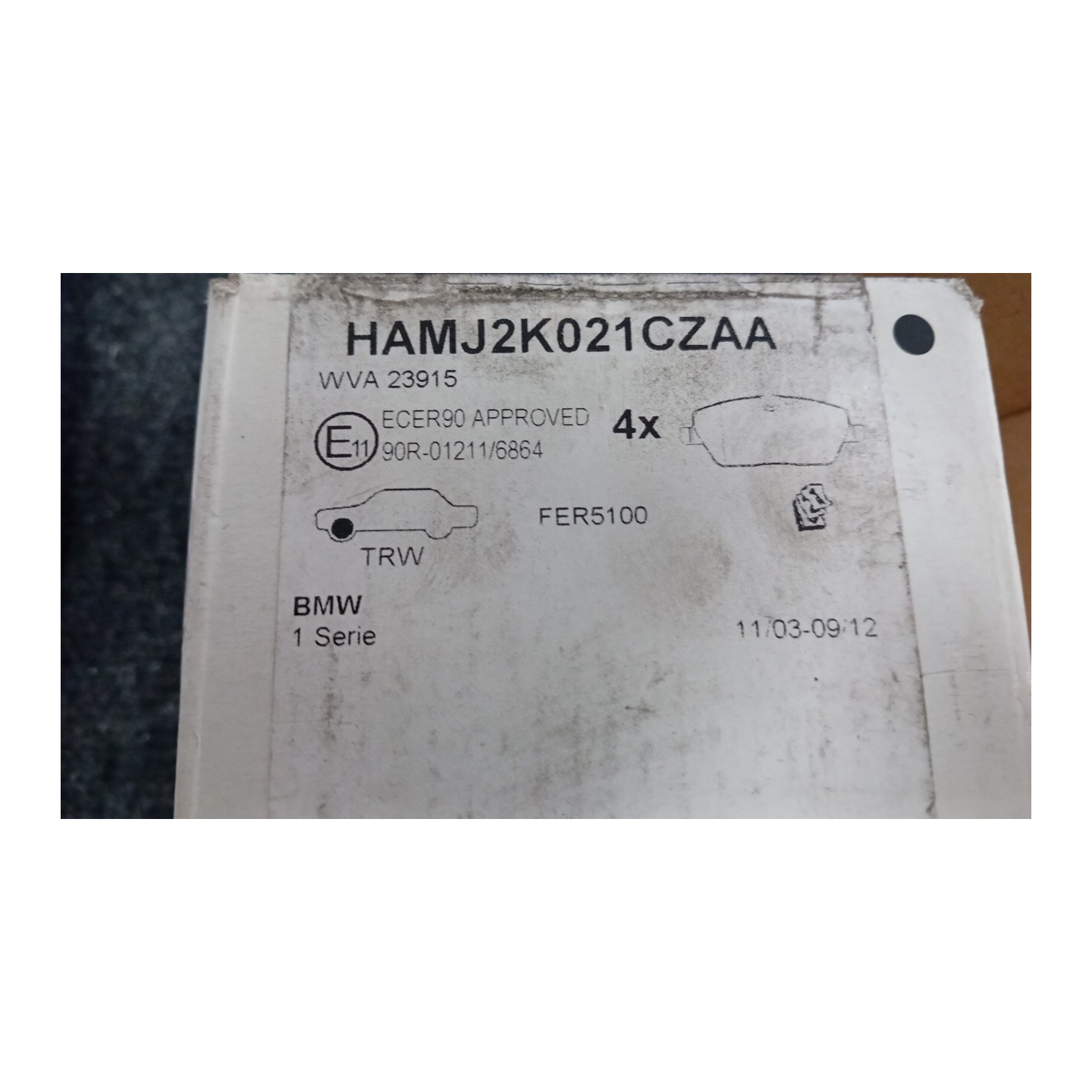 SERIE PASTIGLIE FRENI ANT. 179 BMW SERIE 1 (E81/E87) (03/07-12/12  34116774050