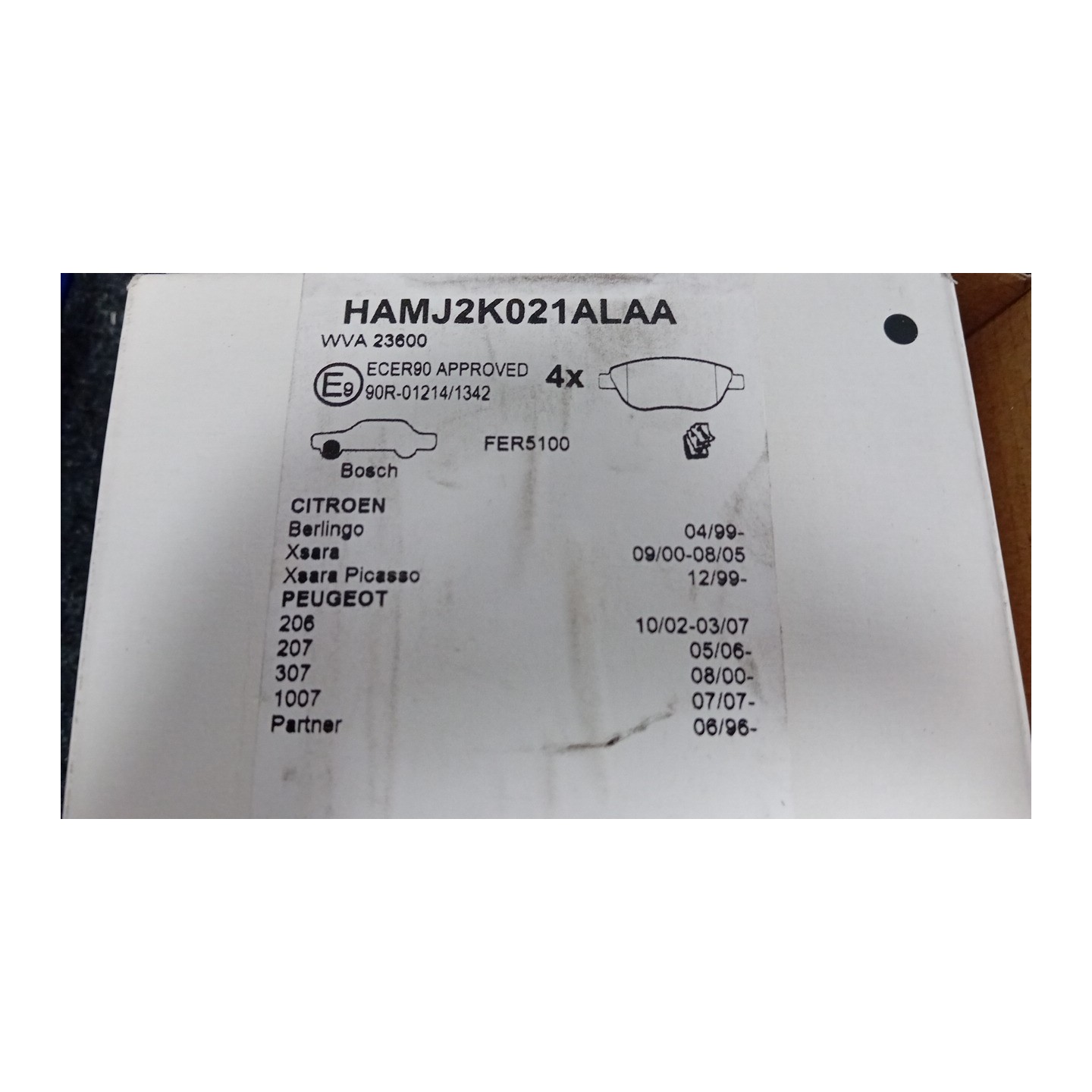 SERIE PASTIGLIE FRENI ANT. C/ESP 205 CITROEN BERLINGO (10/02-04/08)  425492