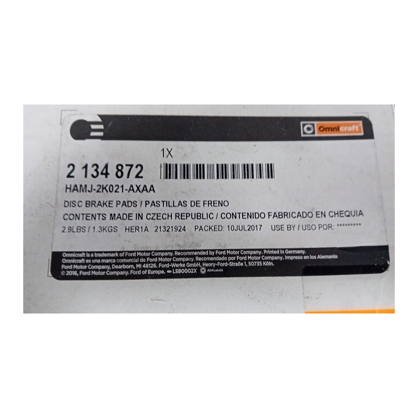 SERIE PASTIGLIE FRENI ANT. 208 VOLKSWAGEN POLO 3A SERIE (11/94-09/01)  6N0698151C