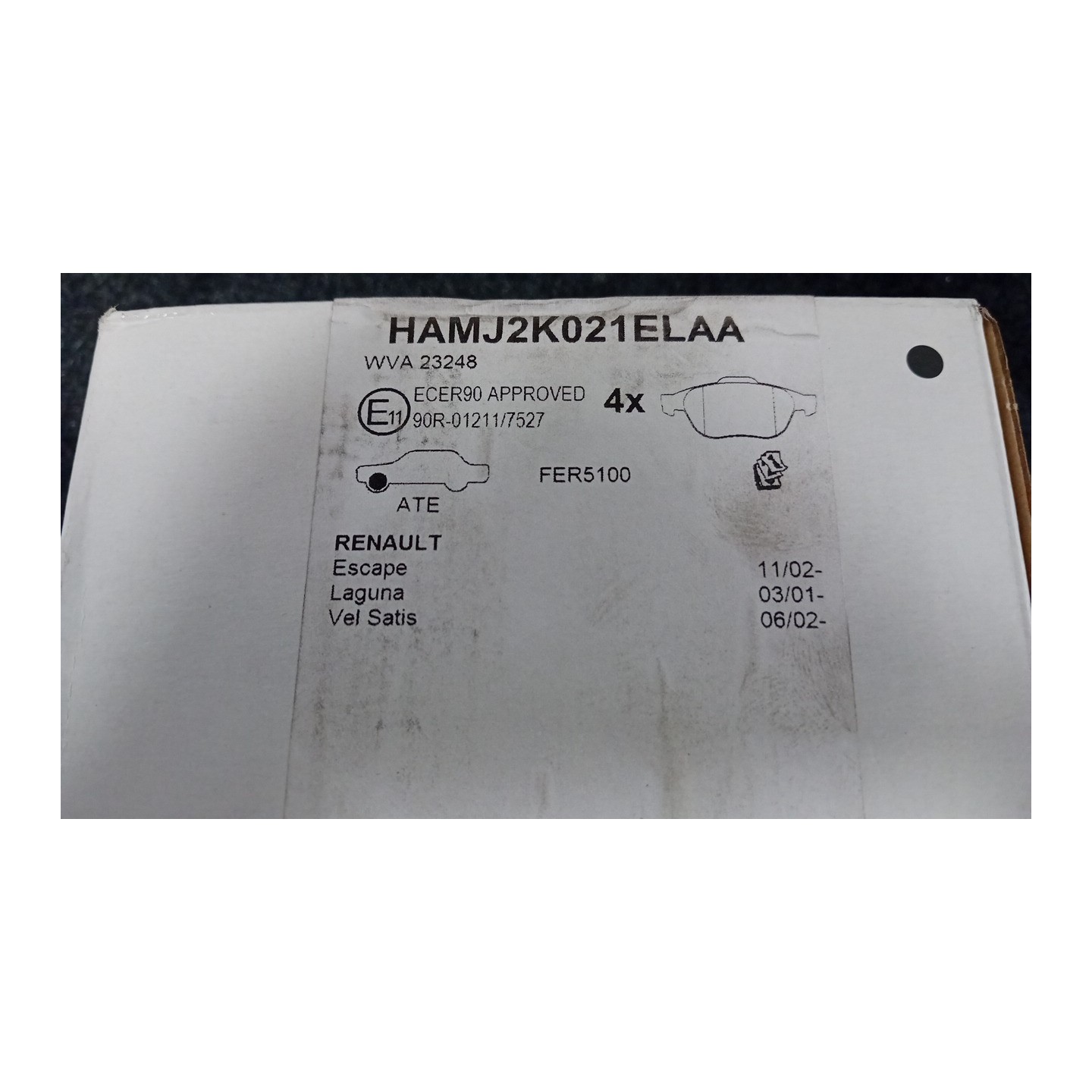 SERIE PASTIGLIE FRENI ANT. 167 RENAULT LAGUNA 2A SERIE (03/01-09/07)  7701209810